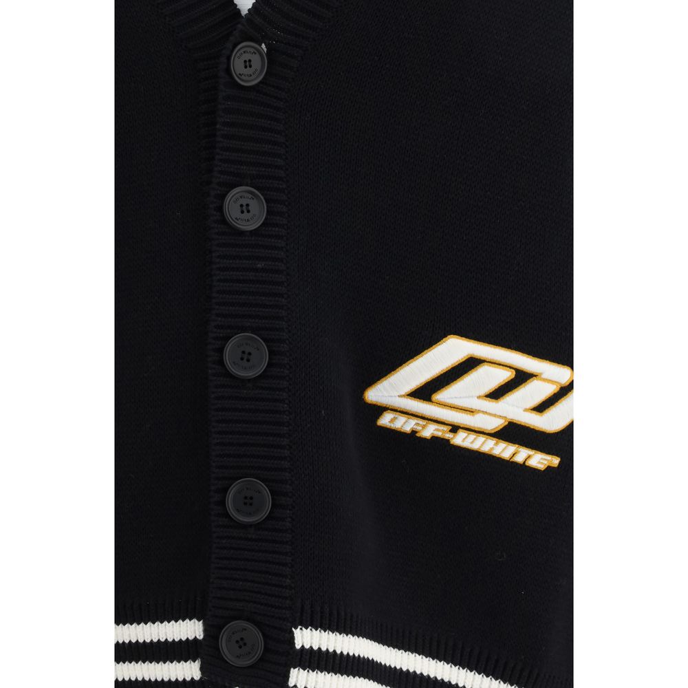 Off-White Black Cotton Men's Cardigan