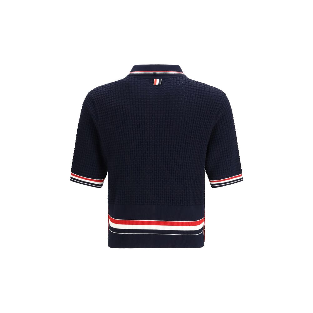 Thom Browne Blue Cotton Polo Men's Shirt