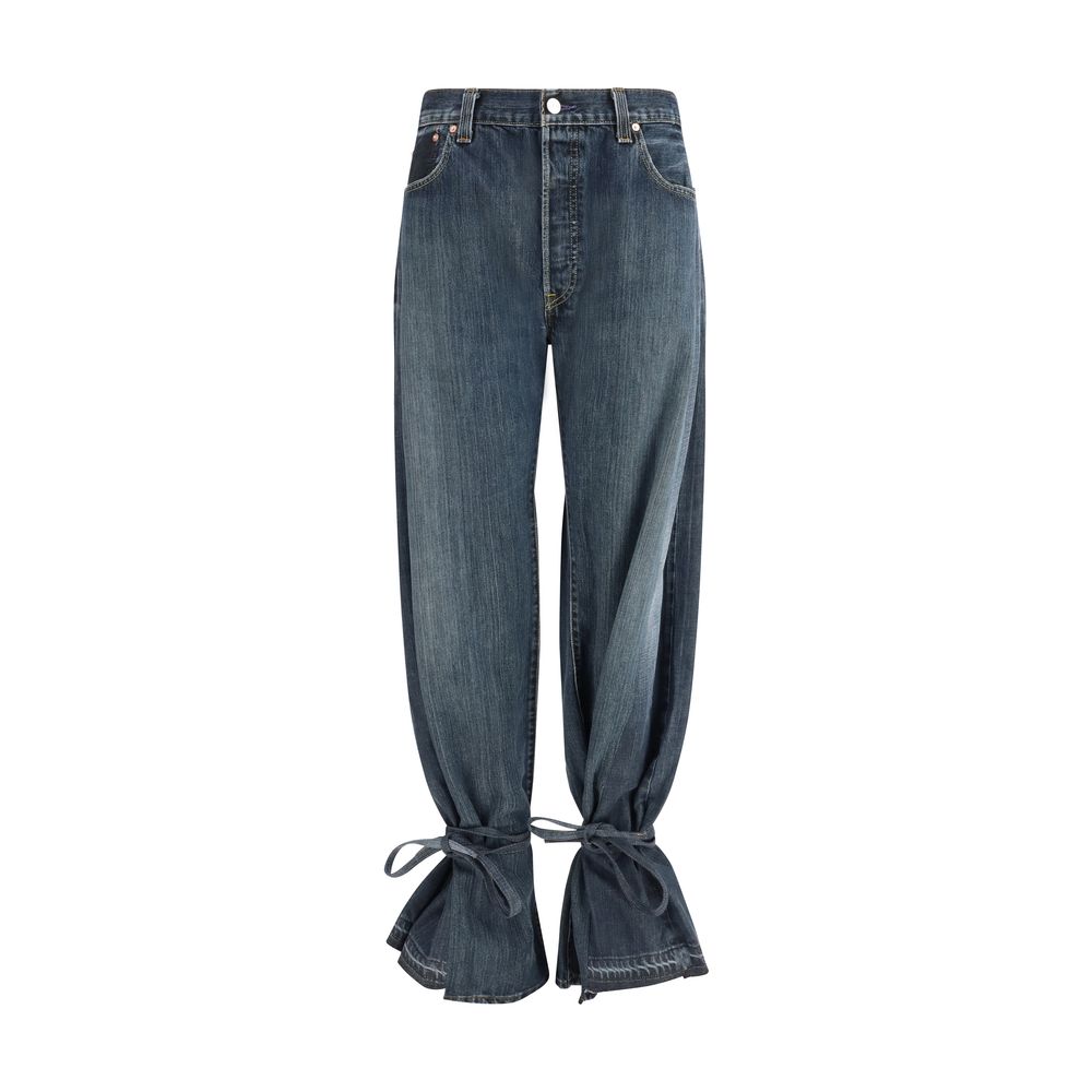 E.L.V. DENIM Gray Cotton Straight-Leg Women's Jeans