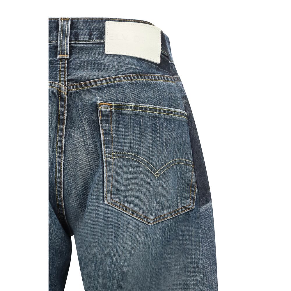 E.L.V. DENIM Gray Cotton Straight-Leg Women's Jeans