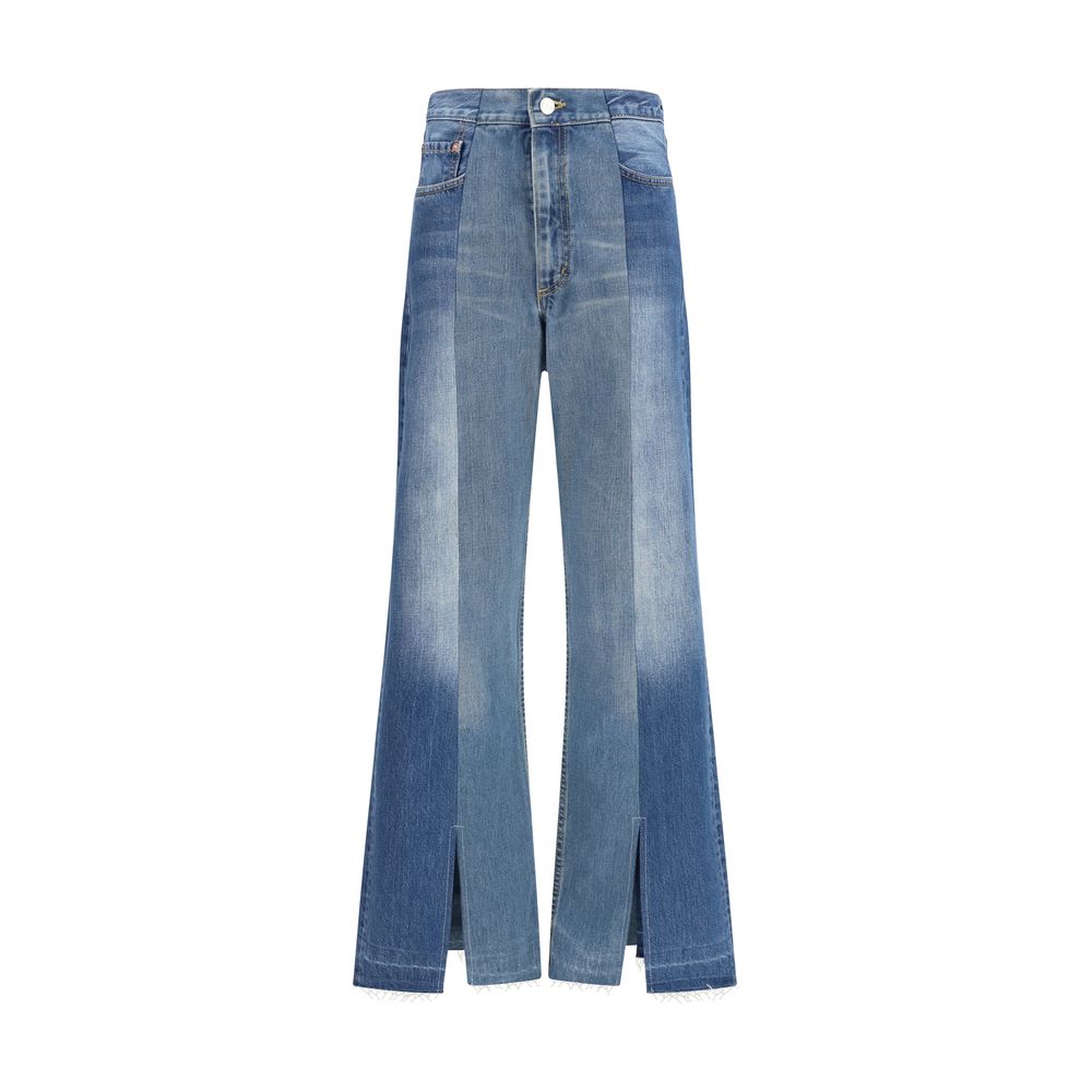 E.L.V. DENIM Blue Cotton Flared Women's Jeans