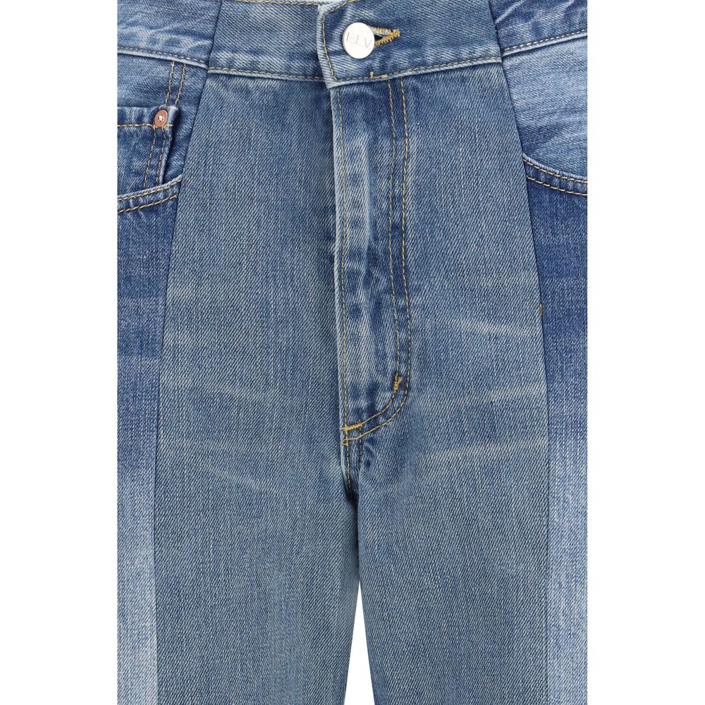 E.L.V. DENIM Blue Cotton Flared Women's Jeans