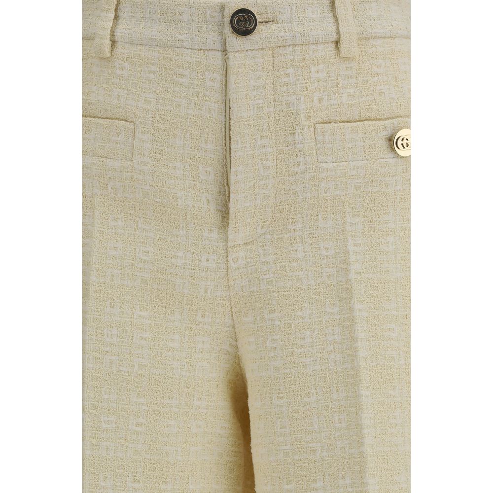 Gucci Beige Cotton Dress Women's Pants