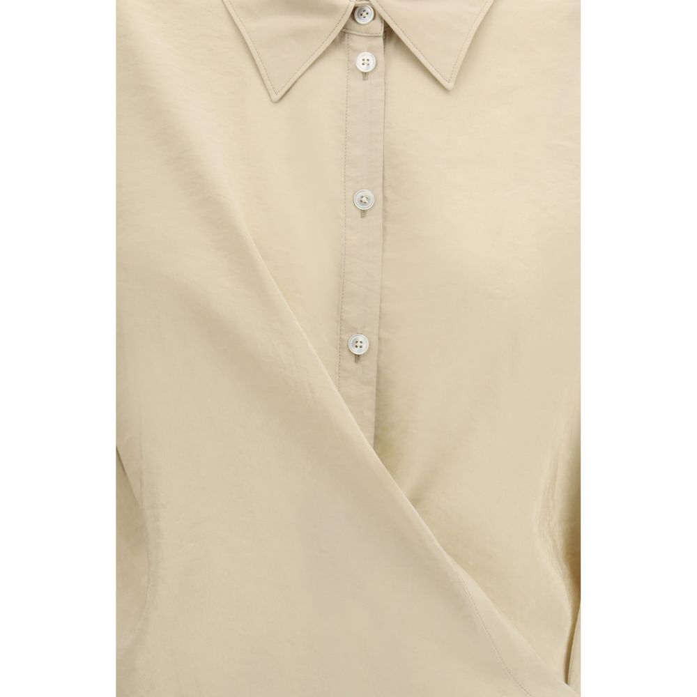 Lemaire Beige Silk Dress Women's Shirt