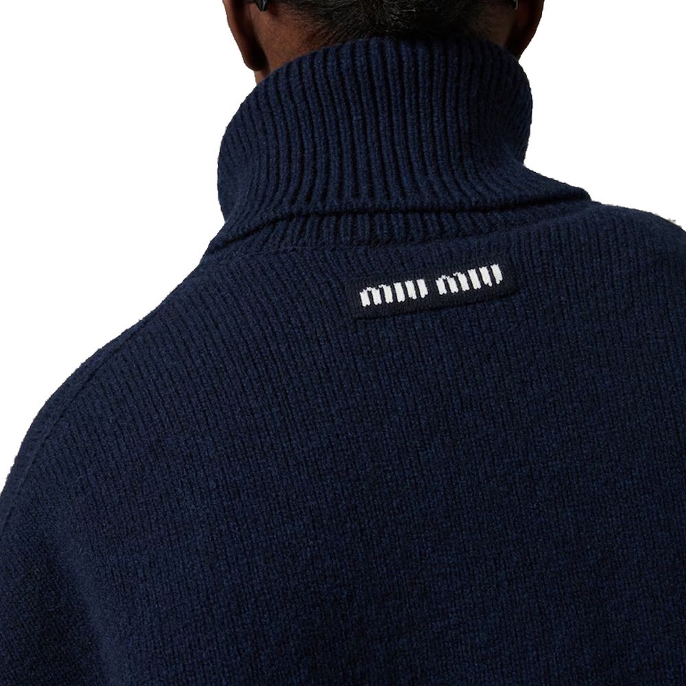 Miu Miu Blue Cashmere Women's Turtleneck