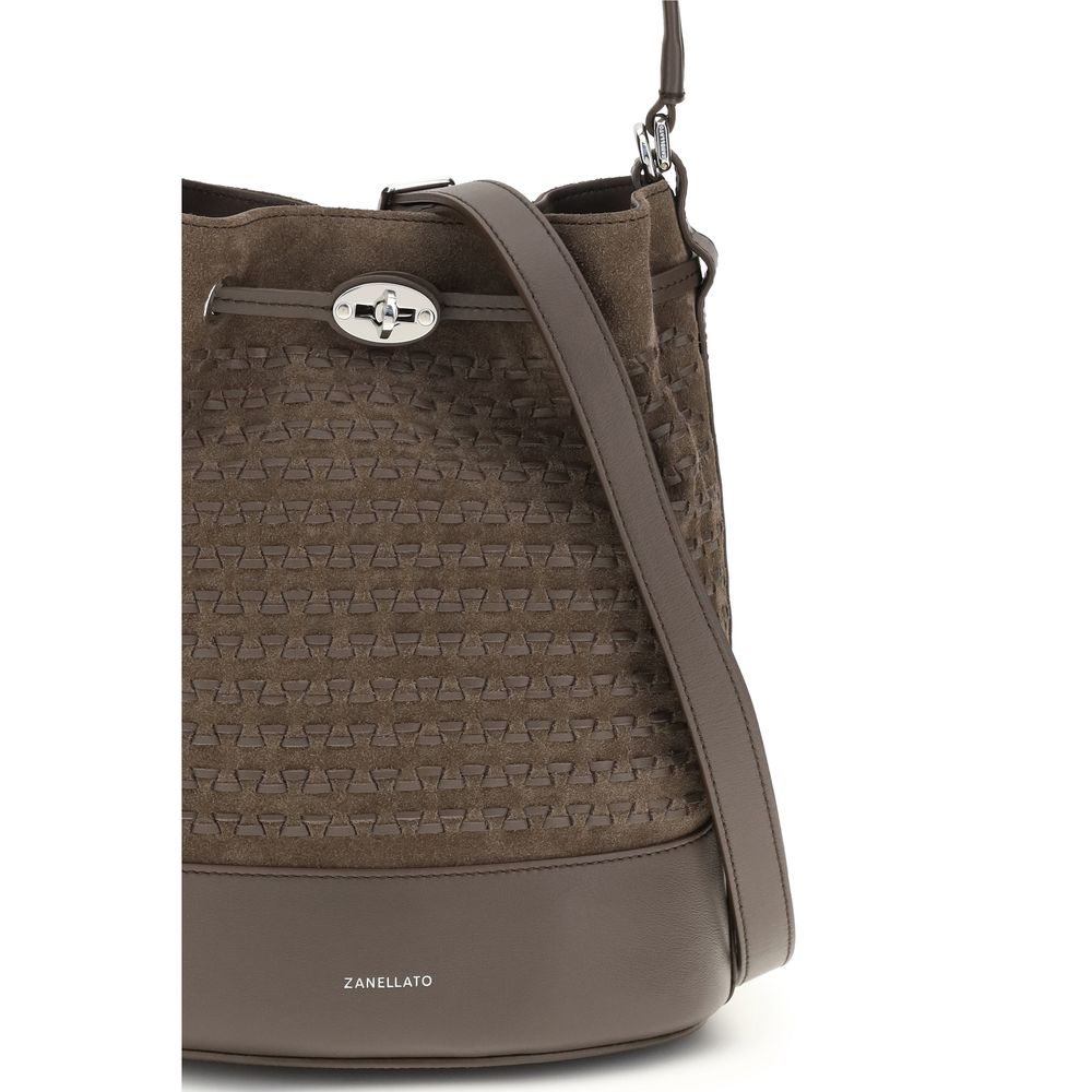 Zanellato Brown Calf Leather Bos Taurus Backet Women's Bag