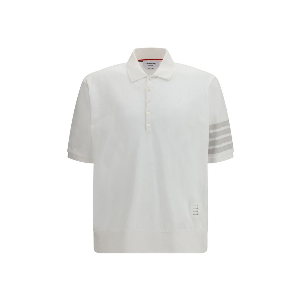 Thom Browne White Cotton Polo Men's Shirt