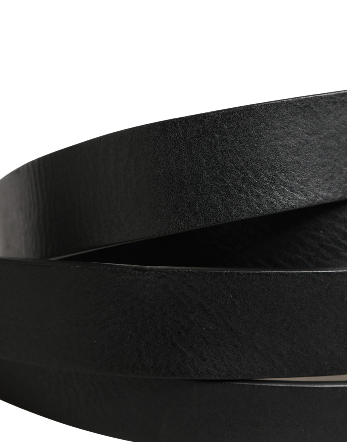Dolce & Gabbana Black Double Strap Leather Silver Buckle Men's Belt
