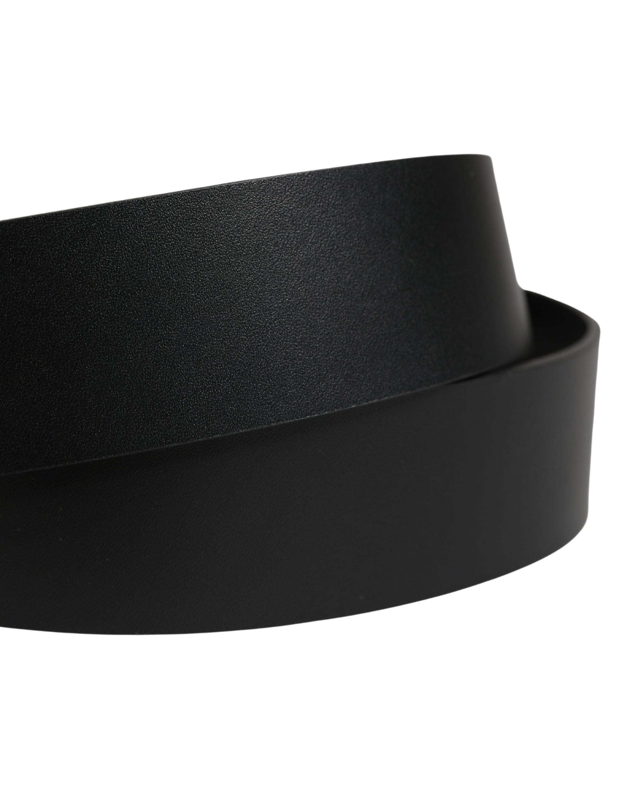 Dolce & Gabbana Black Calf Leather Ornate Metal Buckle Men's Belt