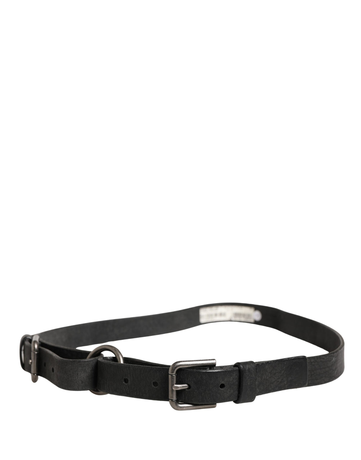 Dolce & Gabbana Men Black Calfskin Leather Metal Buckle Men's Belt