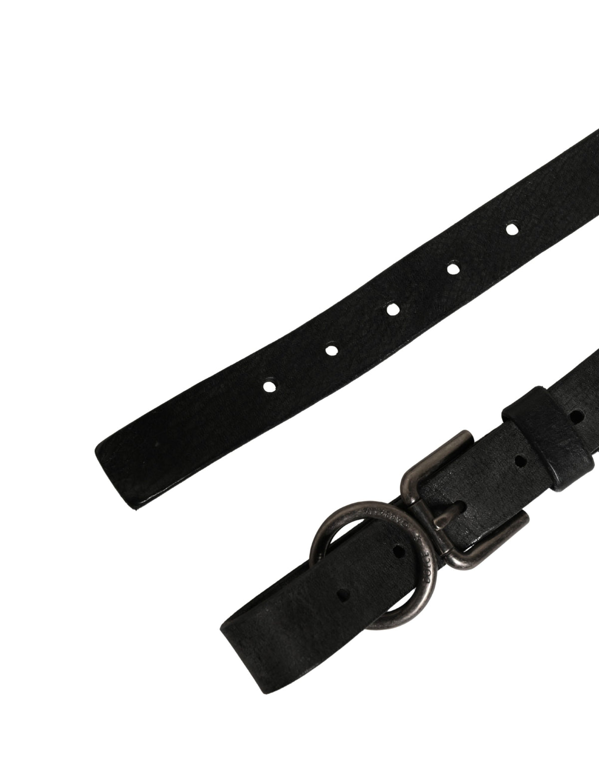 Dolce & Gabbana Men Black Calfskin Leather Metal Buckle Men's Belt