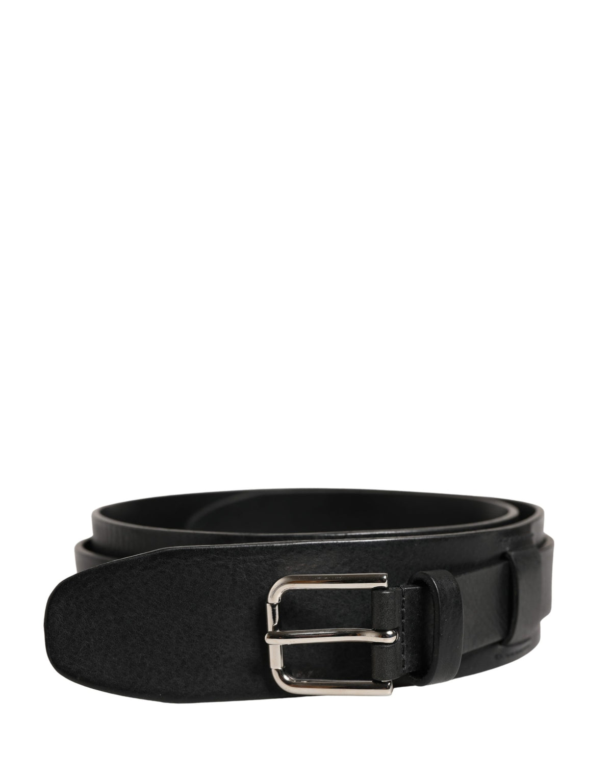Dolce & Gabbana Men Black Classic Leather Metal Buckle Men's Belt
