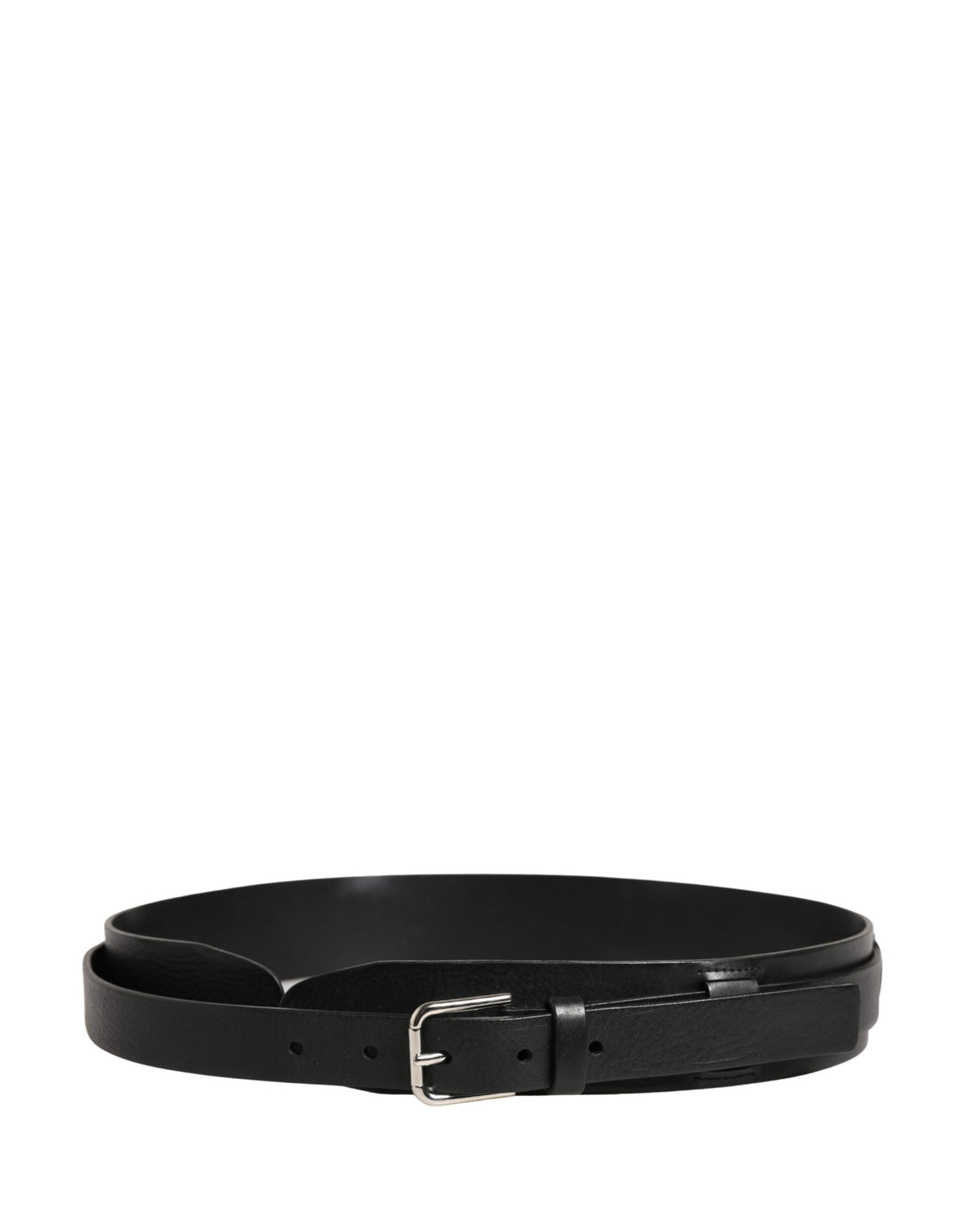 Dolce & Gabbana Men Black Classic Leather Metal Buckle Men's Belt