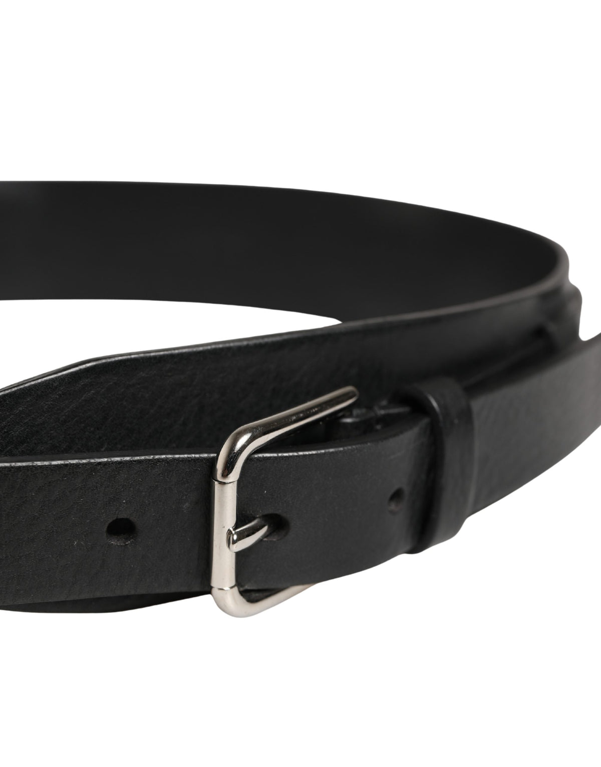 Dolce & Gabbana Men Black Classic Leather Metal Buckle Men's Belt