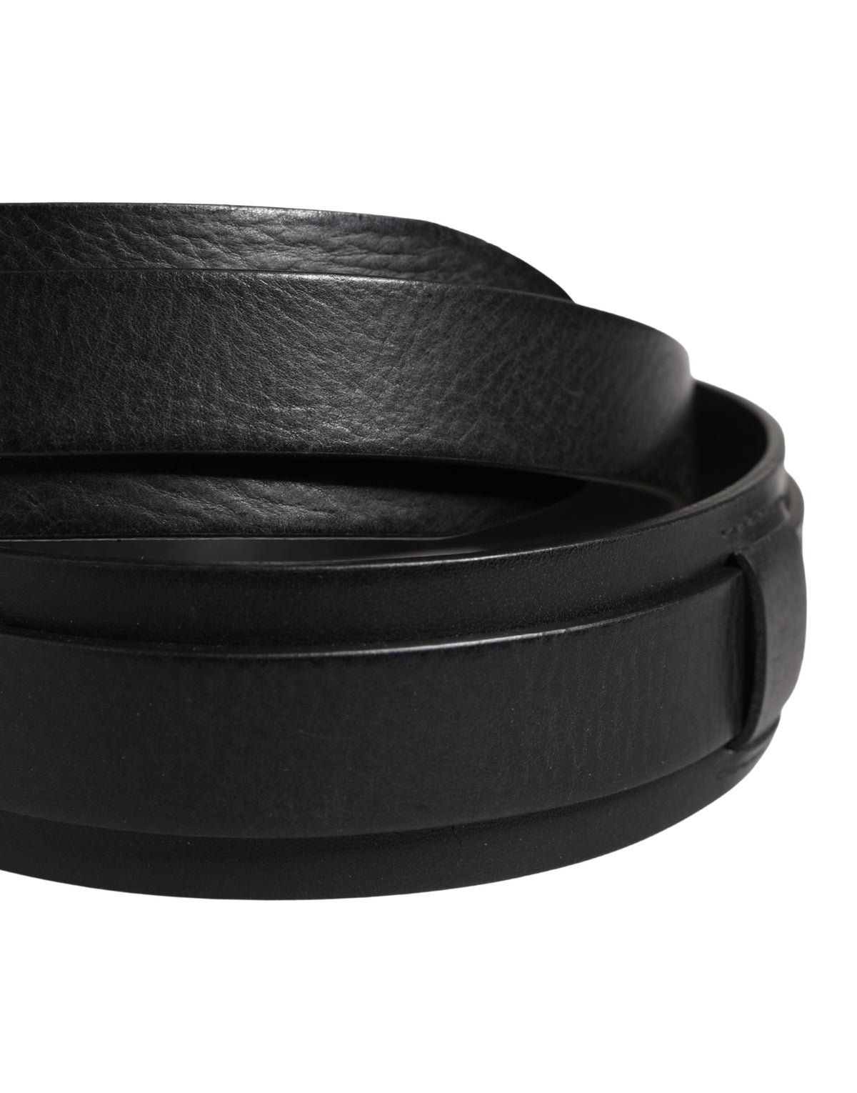 Dolce & Gabbana Men Black Classic Leather Metal Buckle Men's Belt