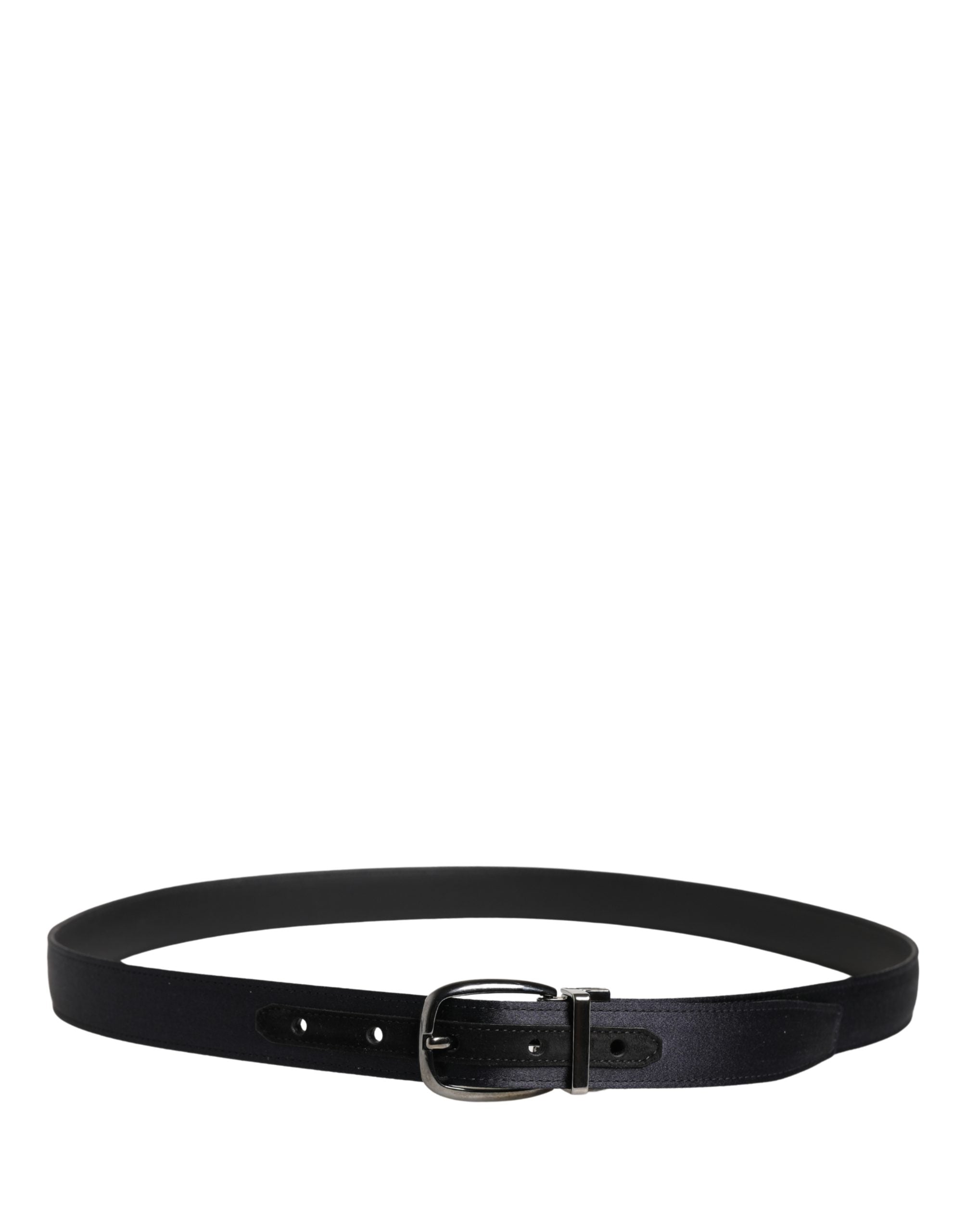 Dolce & Gabbana Men Black Classic Viscose Metal Buckle Men's Belt