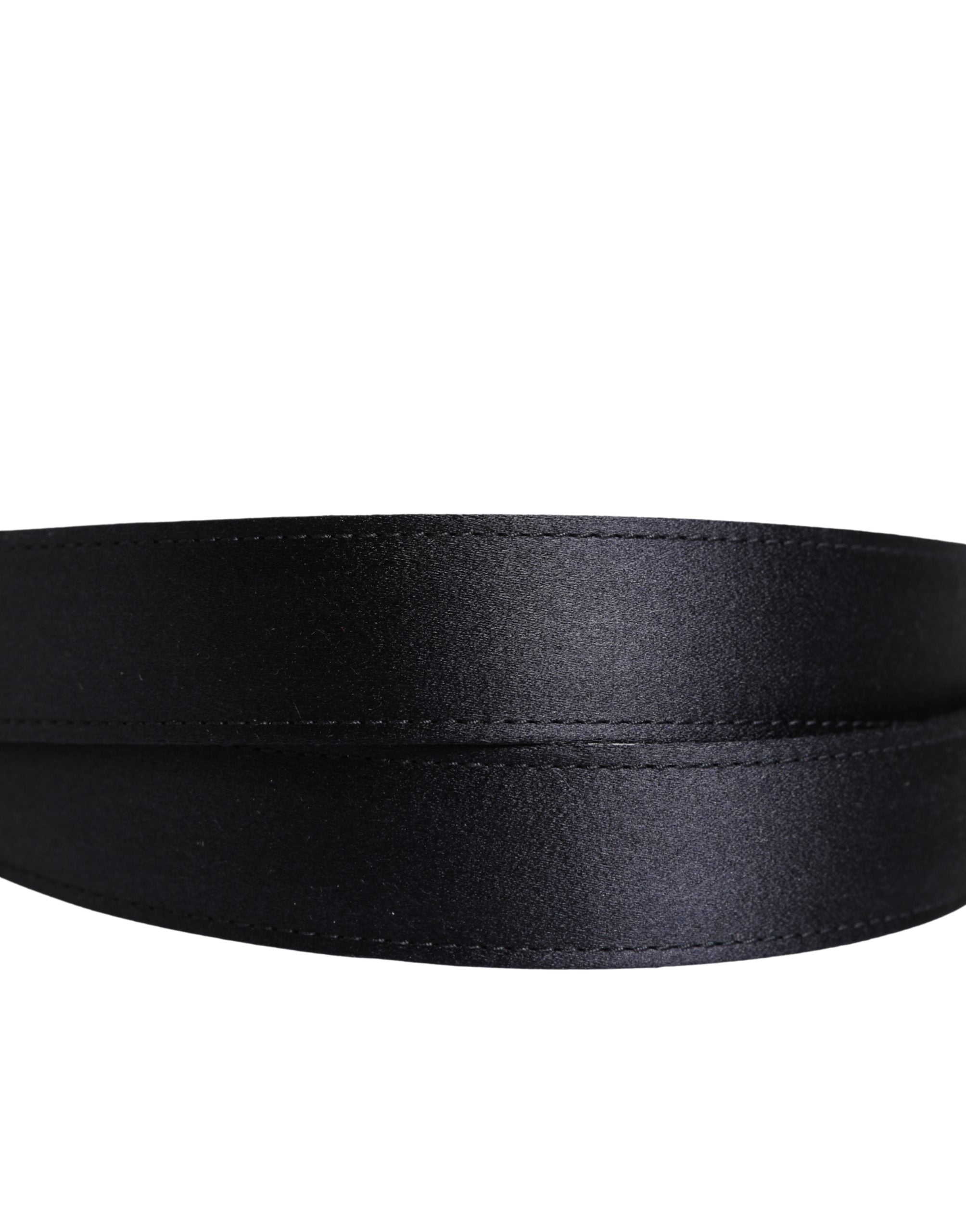 Dolce & Gabbana Men Black Classic Viscose Metal Buckle Men's Belt