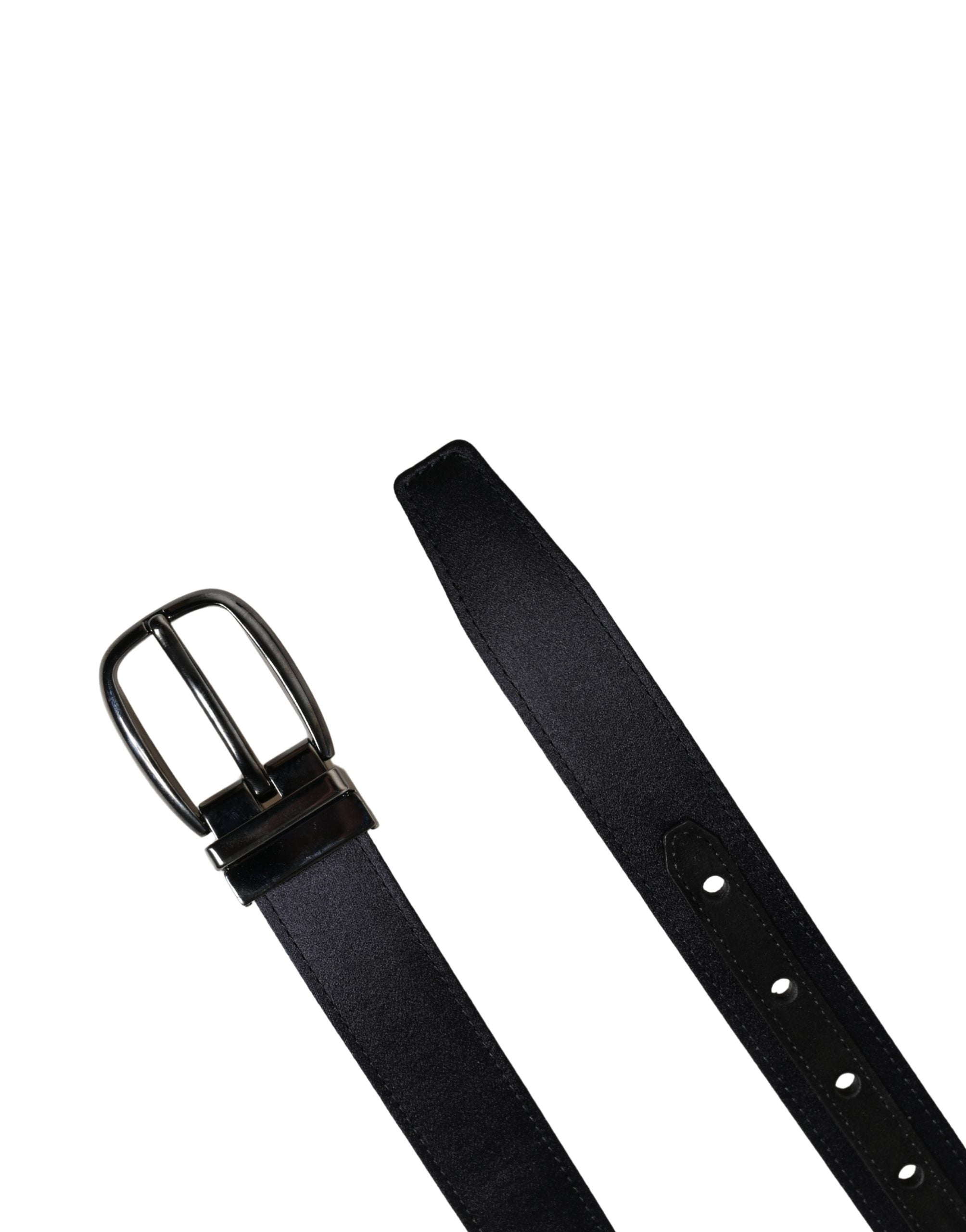 Dolce & Gabbana Men Black Classic Viscose Metal Buckle Men's Belt