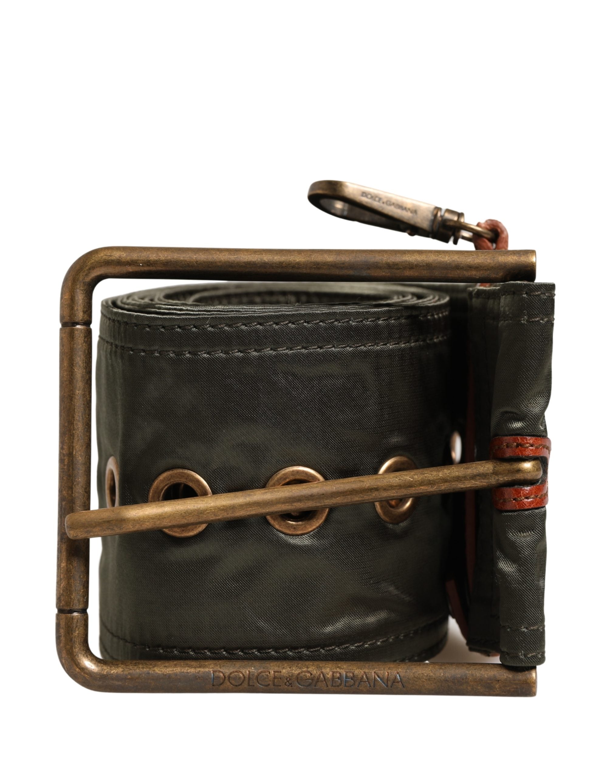 Dolce & Gabbana Men Black Wide Leather DG Metal Buckle Men's Belt