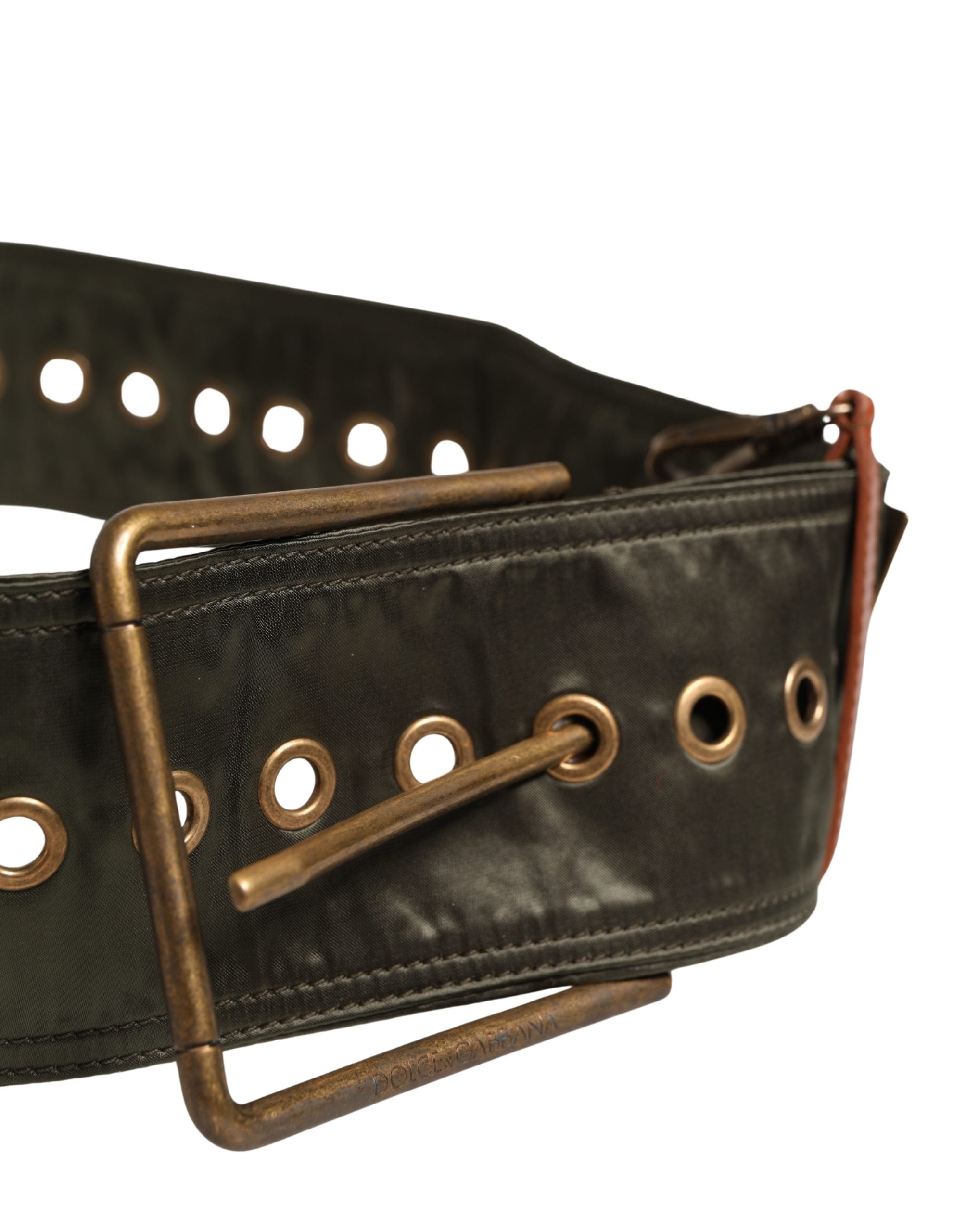 Dolce & Gabbana Men Black Wide Leather DG Metal Buckle Men's Belt