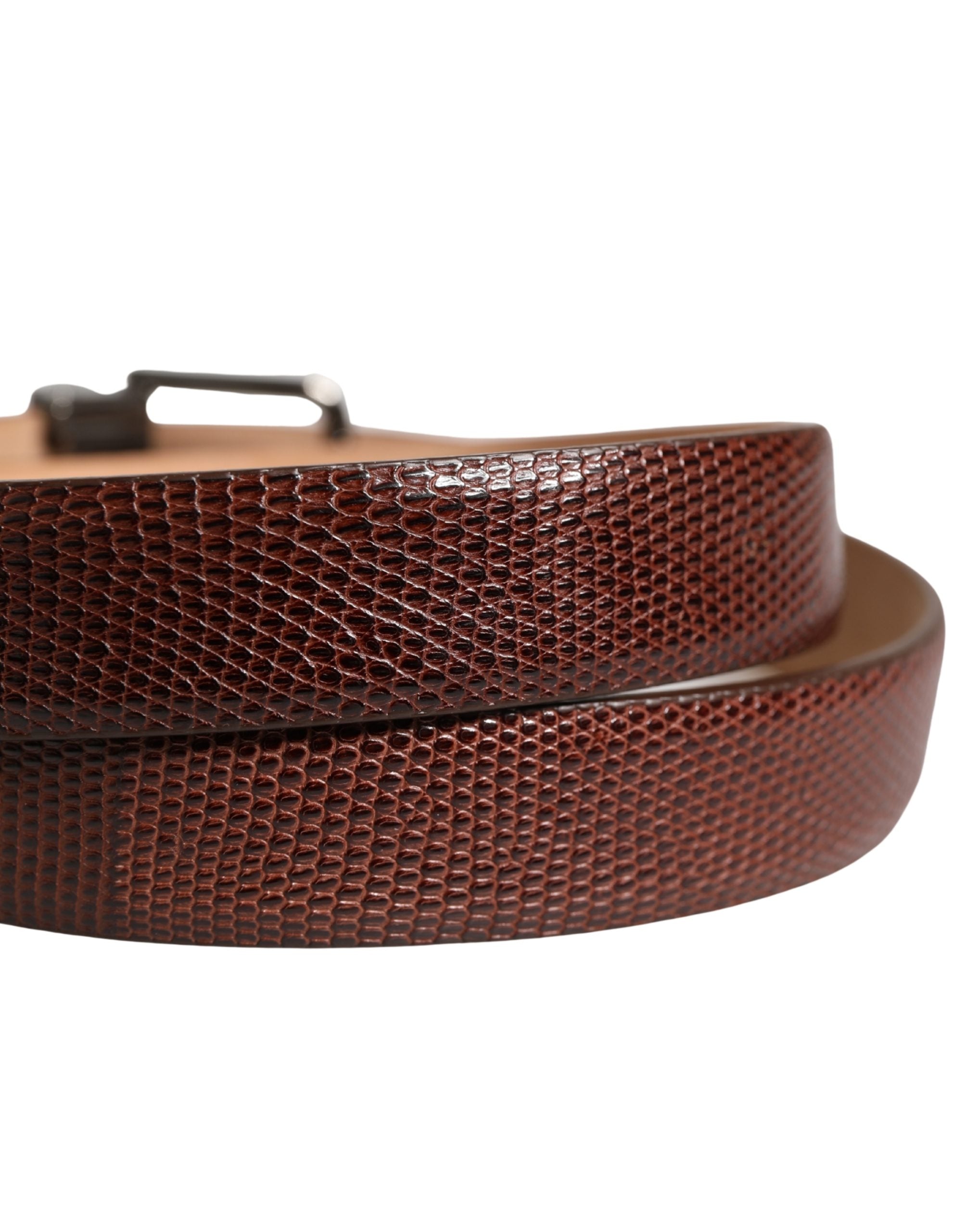 Dolce & Gabbana Men Brown Goatskin Leather Metal Buckle Men's Belt