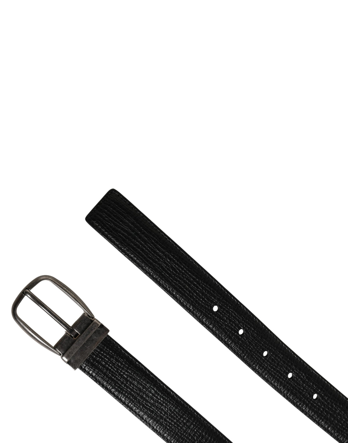 Dolce & Gabbana Men Black Classic Leather Metal Buckle Men's Belt