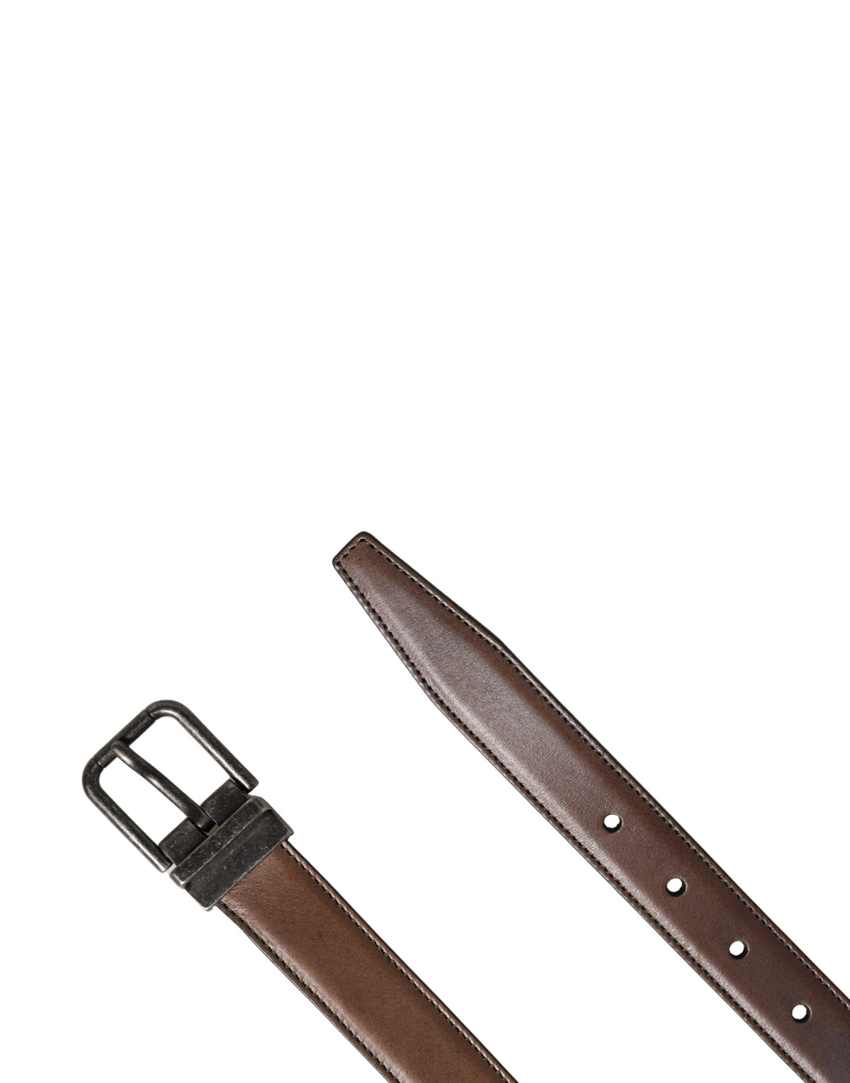 Dolce & Gabbana Men Brown Classic Leather Metal Buckle Men's Belt