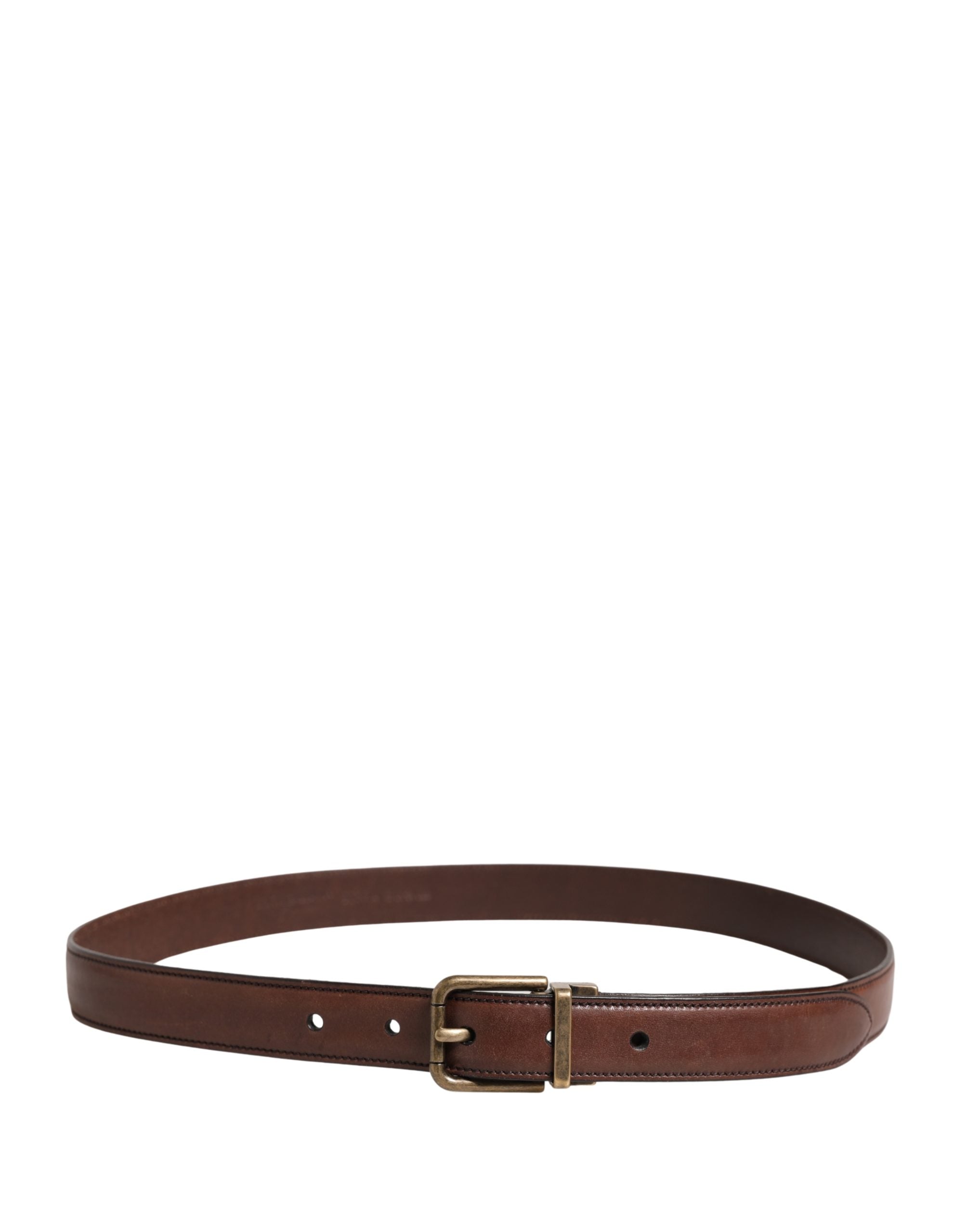 Dolce & Gabbana Men Brown Classic Leather Metal Buckle Men's Belt