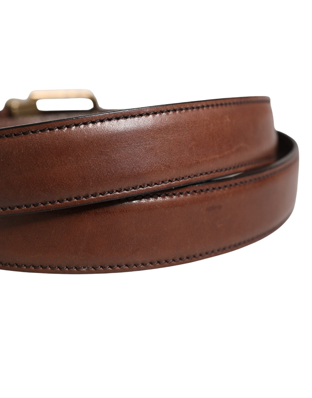 Dolce & Gabbana Men Brown Classic Leather Metal Buckle Men's Belt