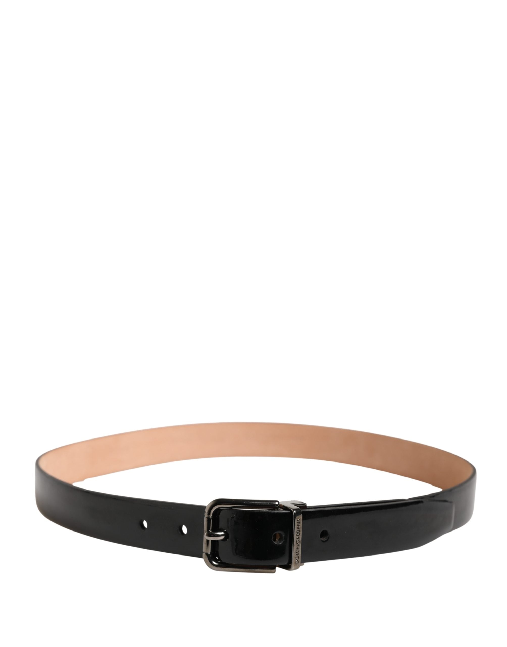 Dolce & Gabbana Men Black Classic Leather Metal Buckle Men's Belt