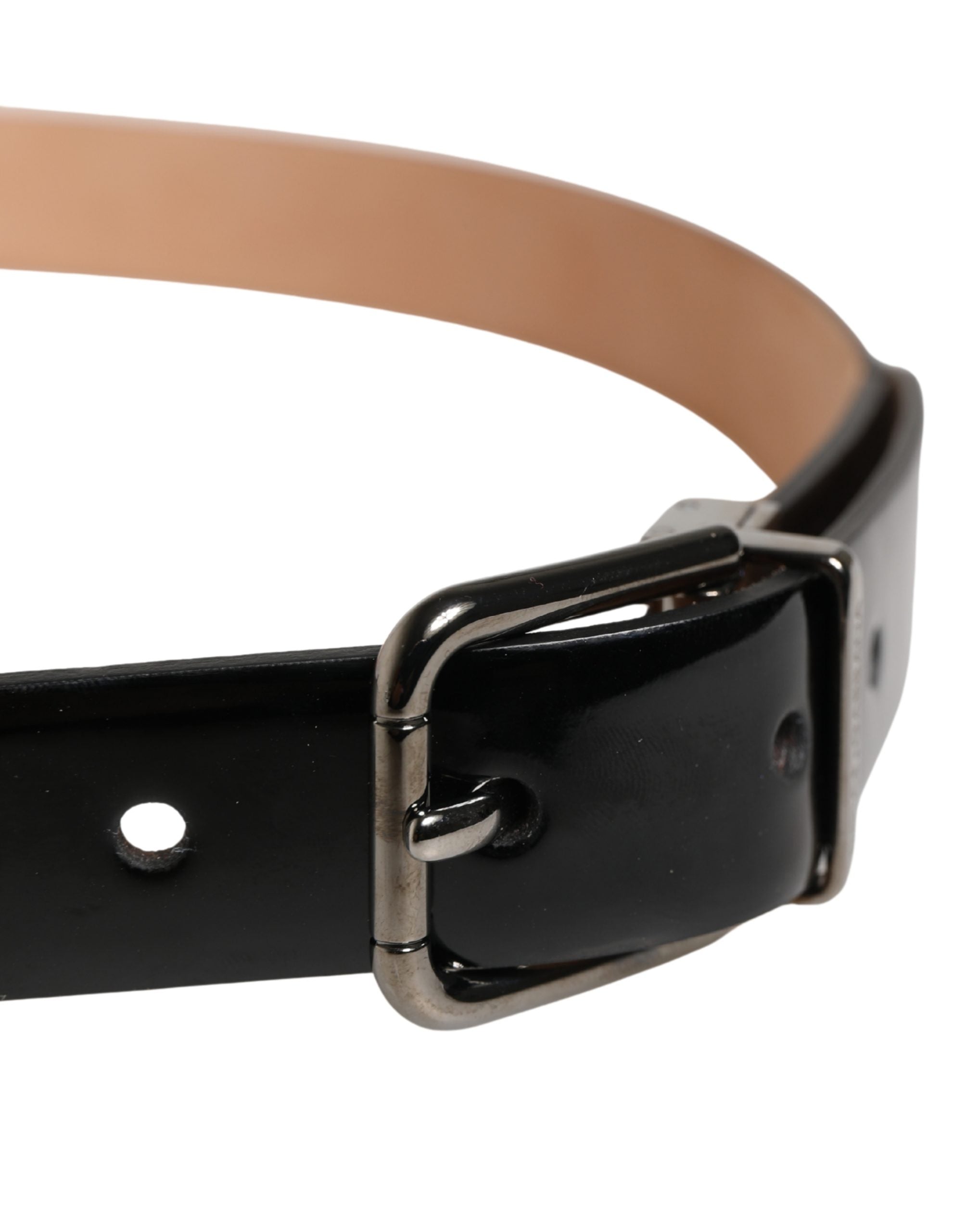 Dolce & Gabbana Men Black Classic Leather Metal Buckle Men's Belt