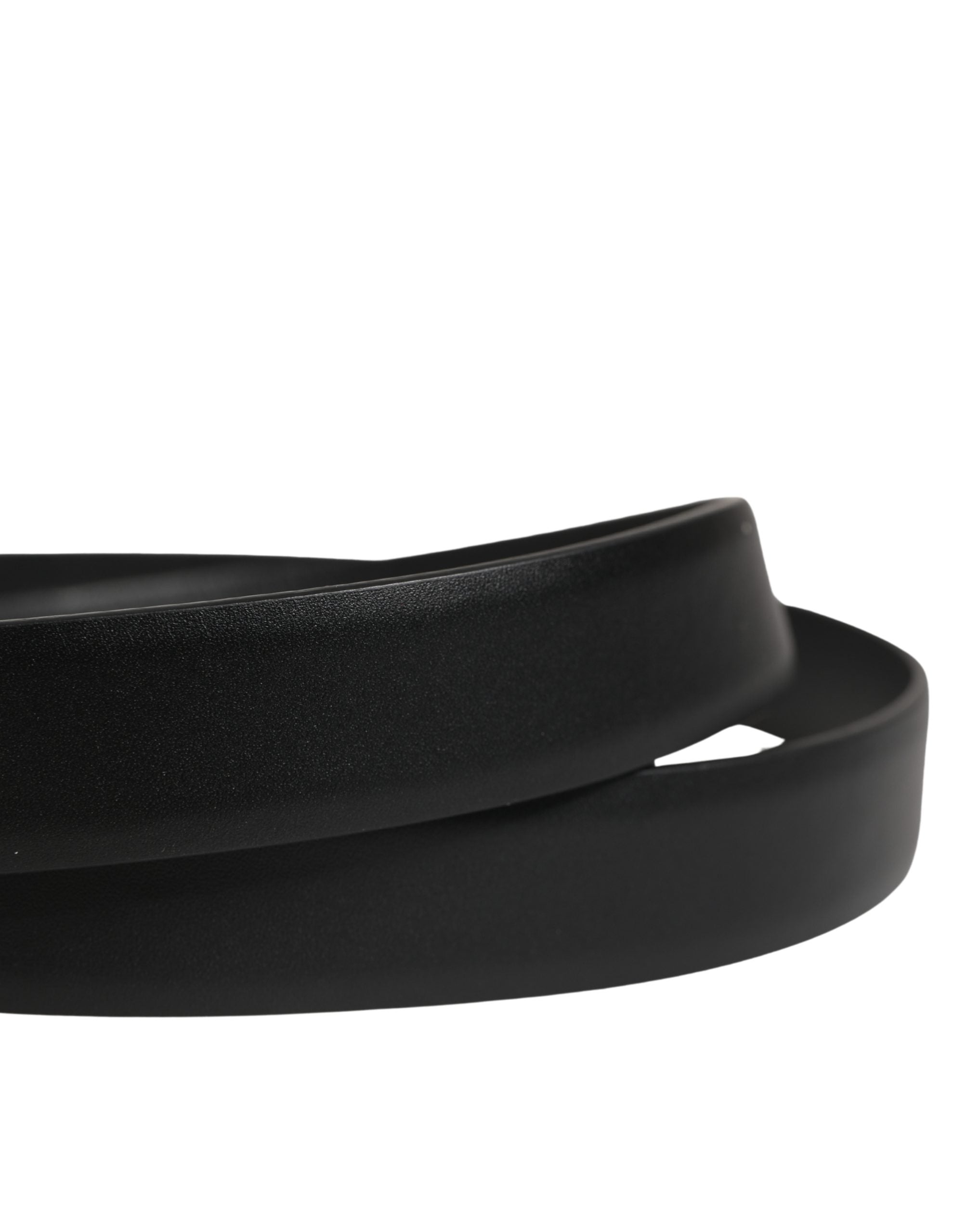 Dolce & Gabbana Men Black Classic Leather Metal Buckle Men's Belt