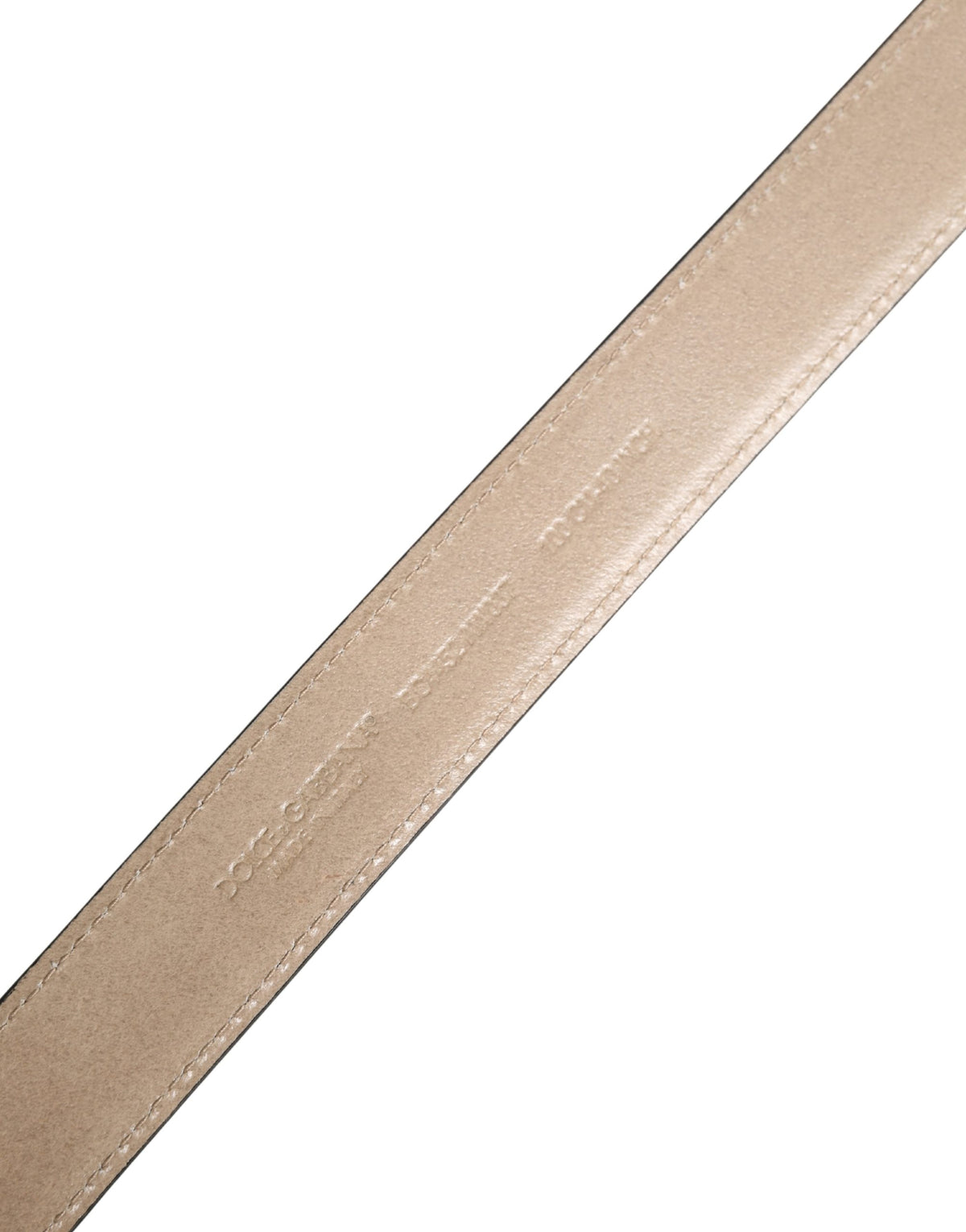 Dolce & Gabbana Men Beige Woven Leather Metal Buckle Men's Belt