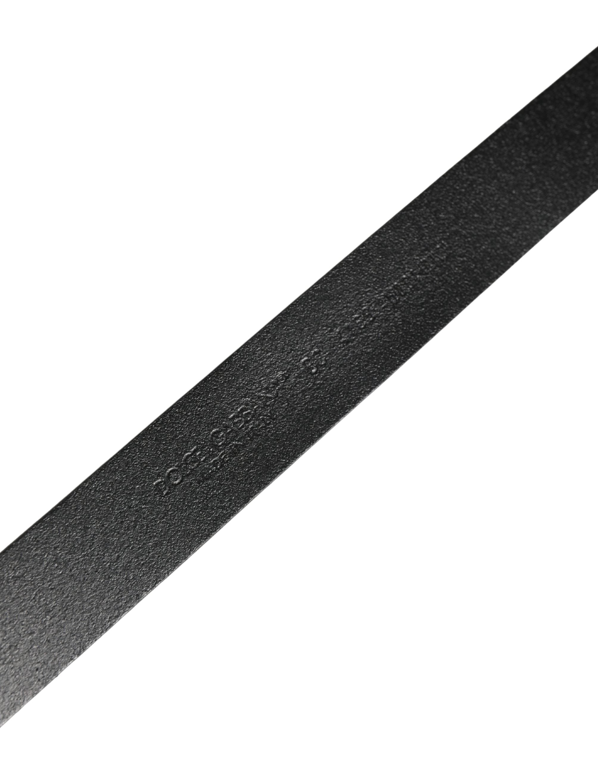 Dolce & Gabbana Men Black Classic Leather Logo Buckle Men's Belt