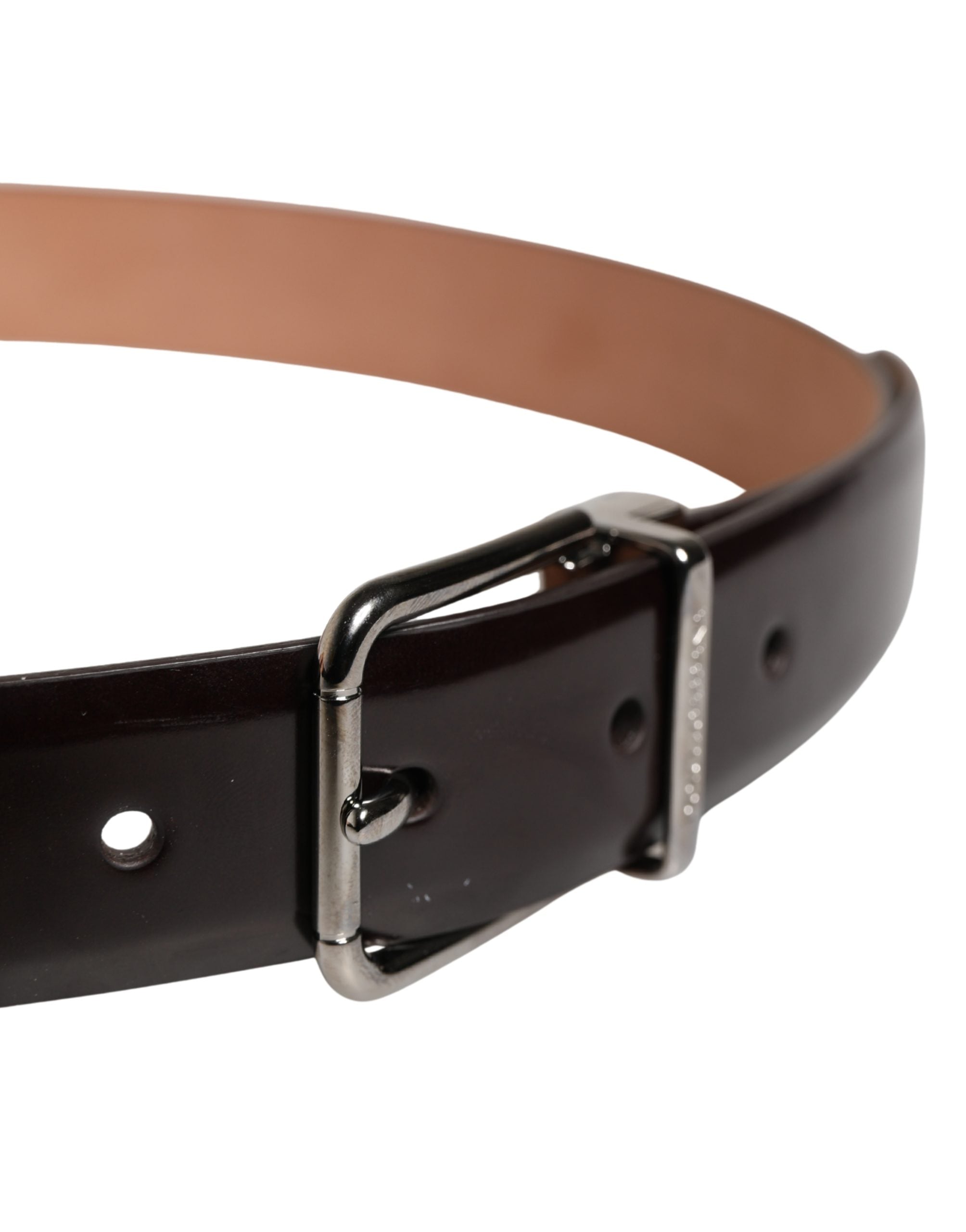 Dolce & Gabbana Men Black Calfskin Leather Metal Buckle Men's Belt (Pre-Owned)