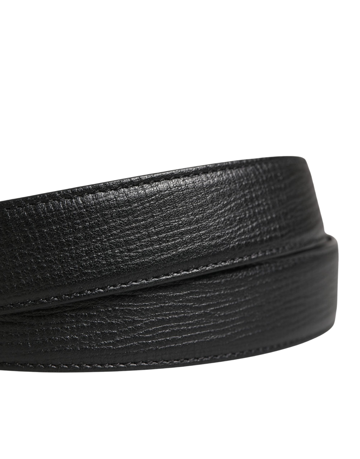 Dolce & Gabbana Men Black Classic Leather Metal Buckle Men's Belt