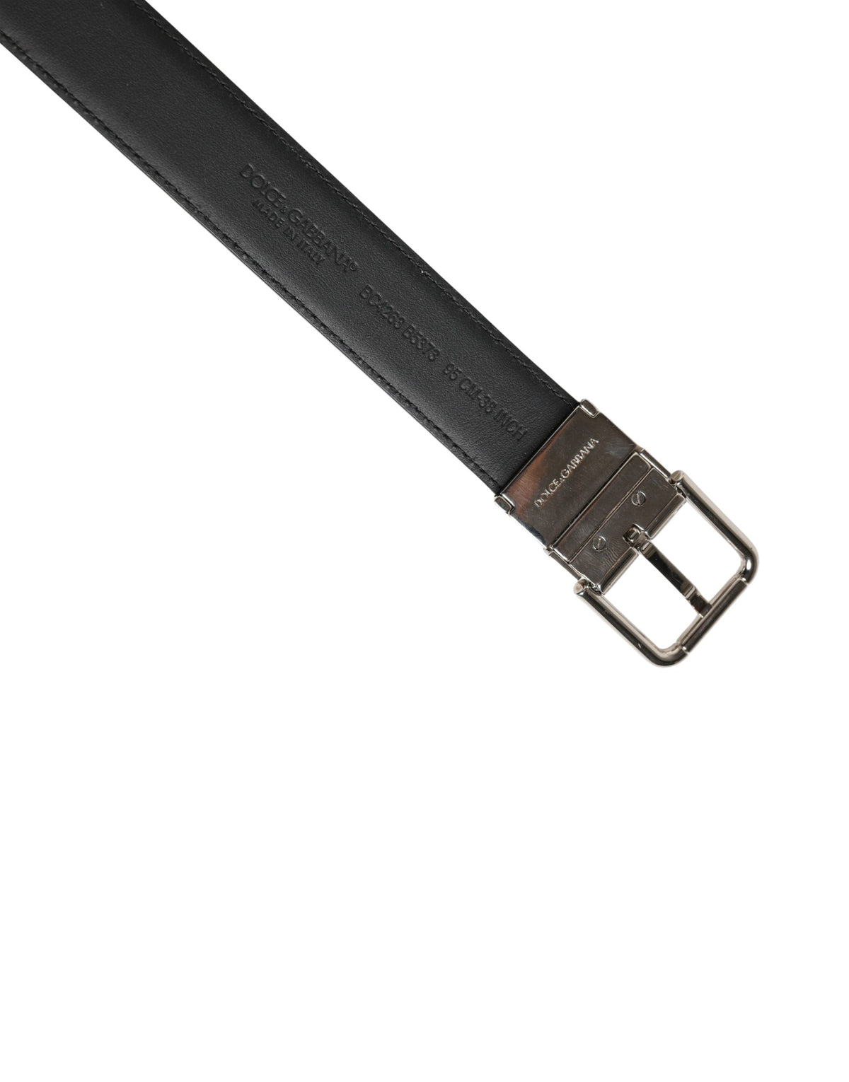 Dolce & Gabbana Men Black Classic Leather Metal Buckle Men's Belt
