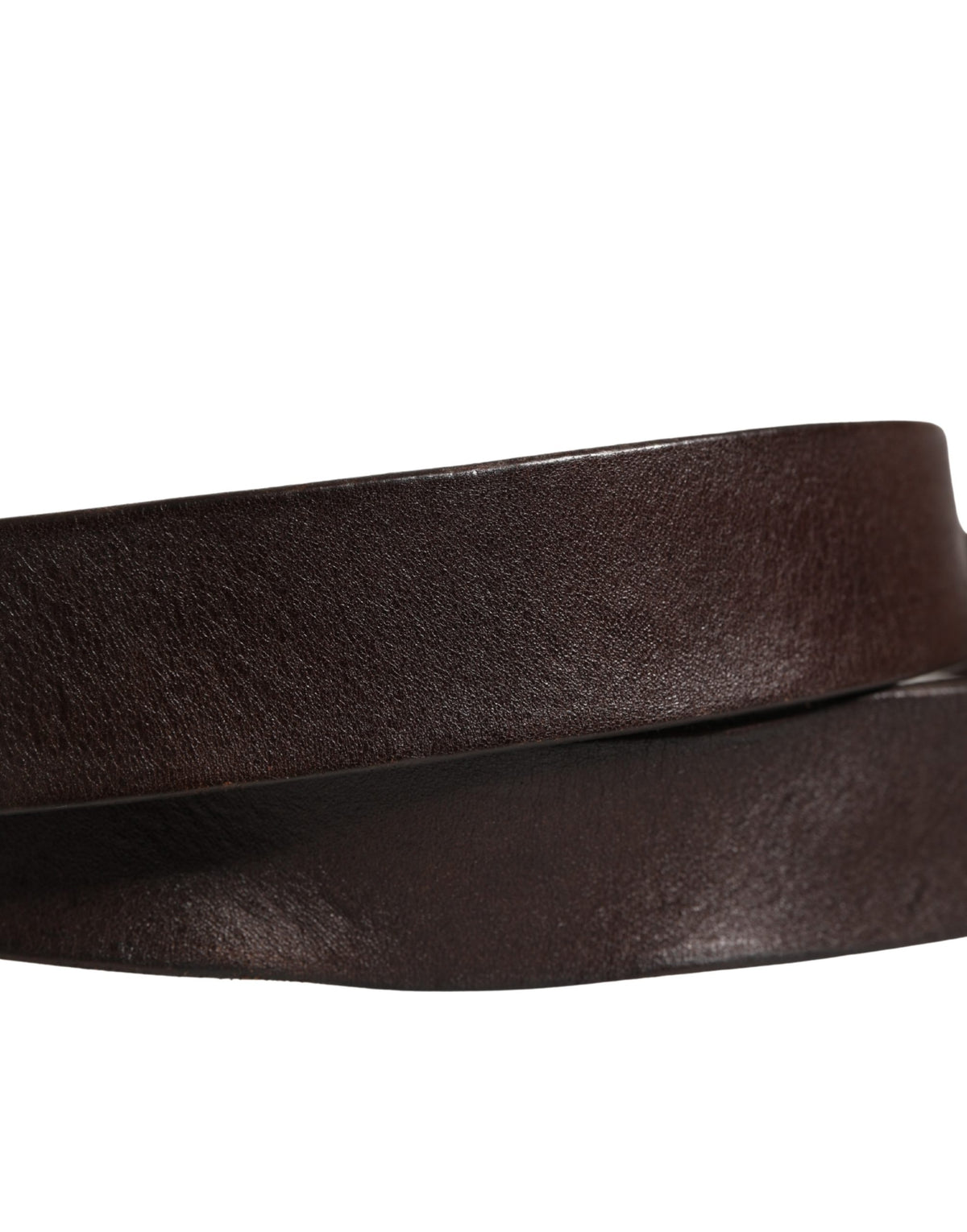 Dolce & Gabbana Men Brown Calf Leather Logo Metal Buckle Men's Belt (Pre-Owned)