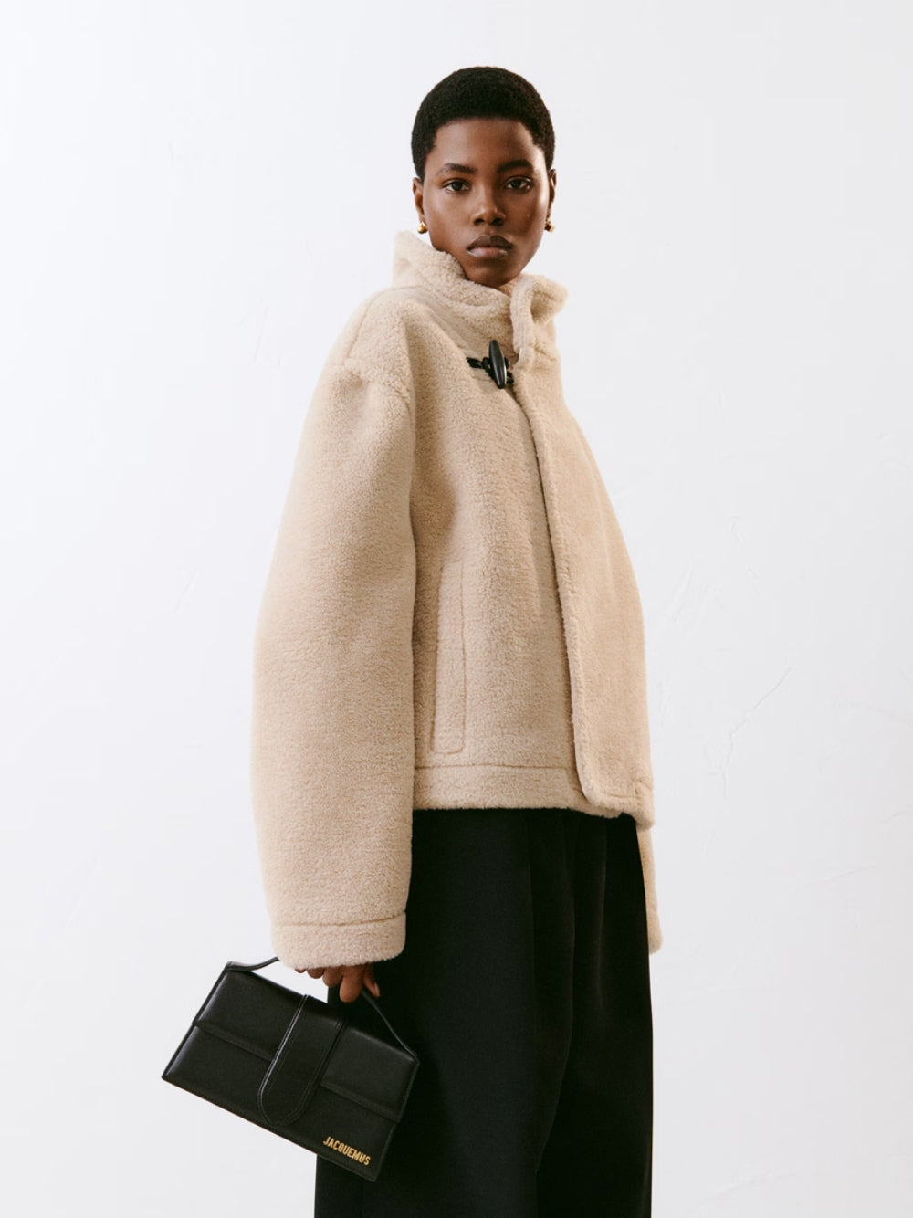 Jacquemus Black Leather Le Grand Bambino Women's Handbag