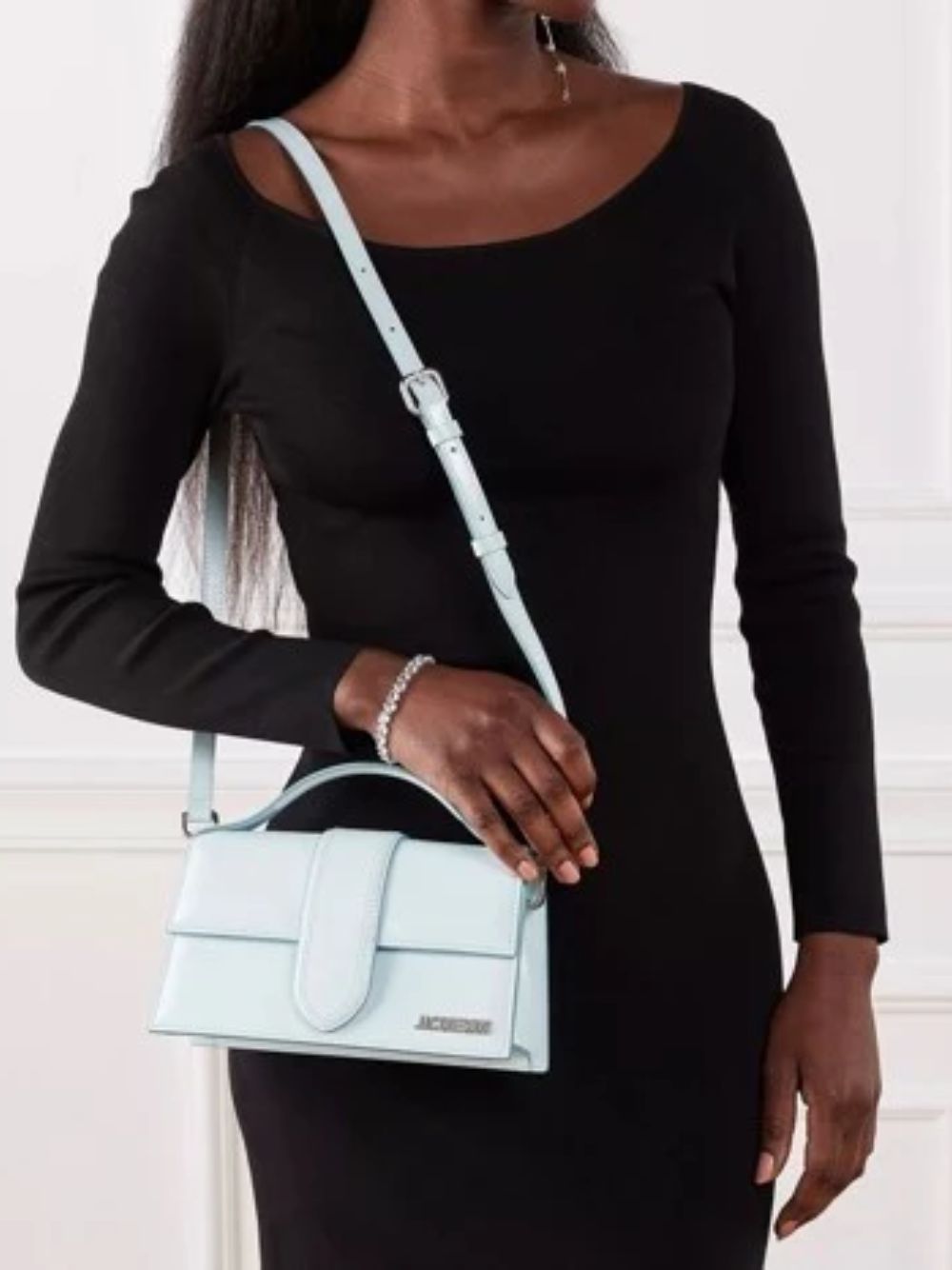 Jacquemus Pale blue Leather Le Grand Bambino Women's Handbag