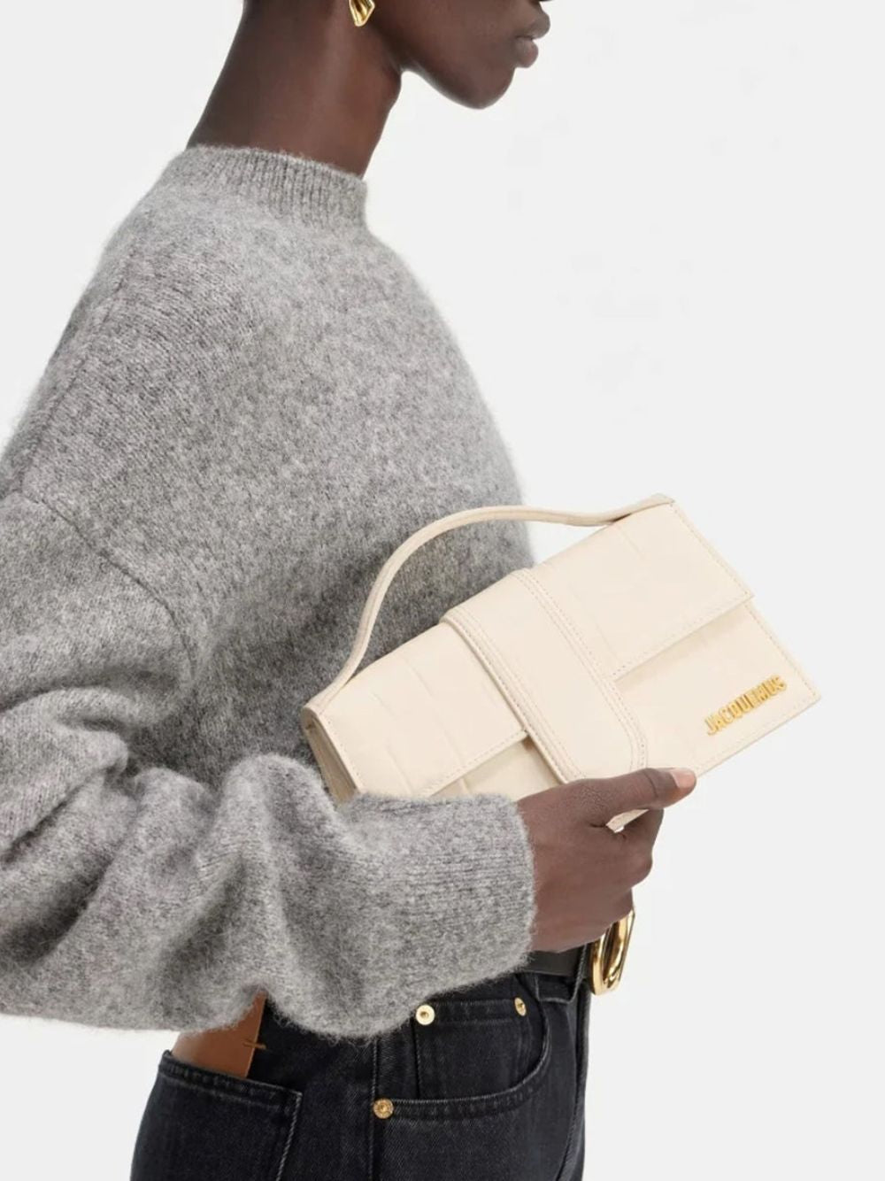 Jacquemus Ivory Cocco Le Grand Bambino Women's Handbag