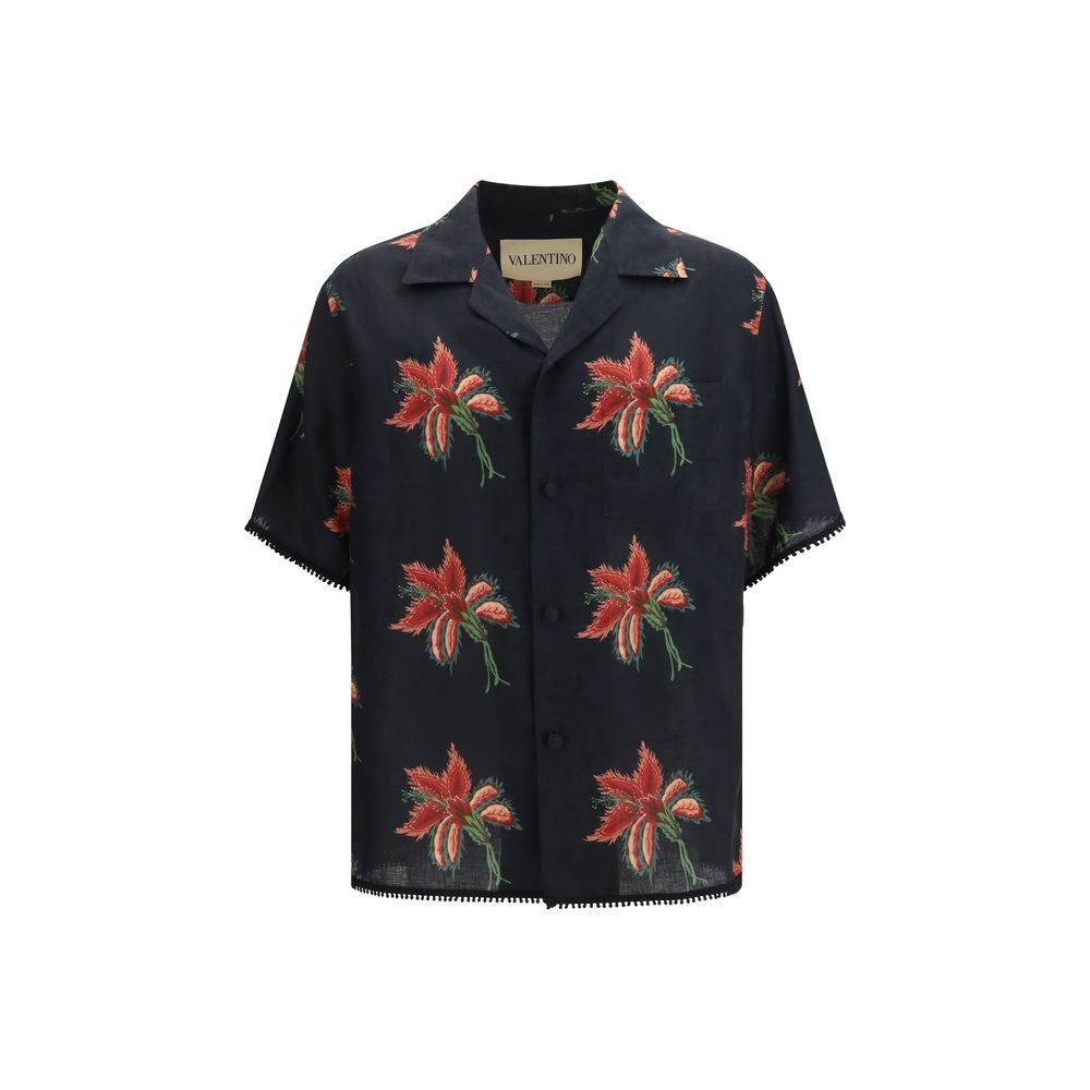 Black Linen Pattern Men's Shirt