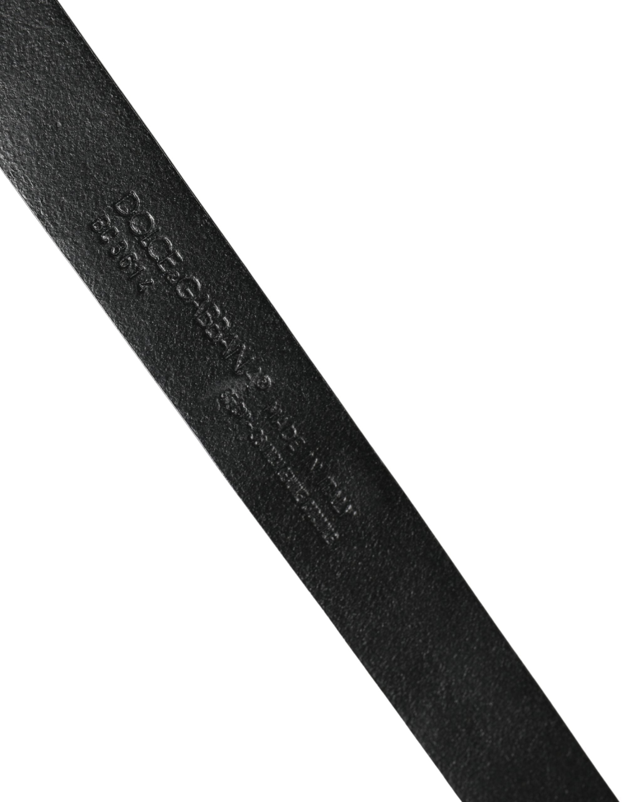 Dolce & Gabbana Men Black Exotic Leather Metal Buckle Men's Belt (Pre-Owned)