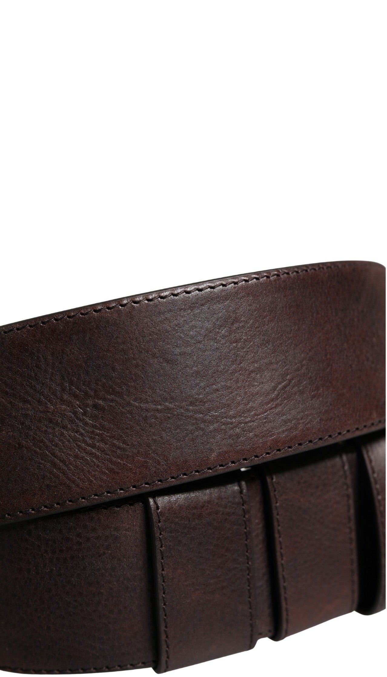 Dolce & Gabbana Men Brown Calfskin Leather Metal Buckle Men's Belt (Pre-Owned)