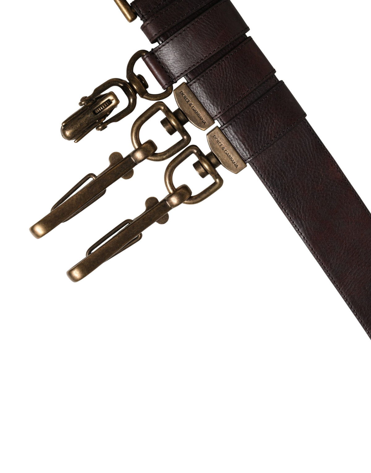 Dolce & Gabbana Men Brown Calfskin Leather Metal Buckle Men's Belt (Pre-Owned)