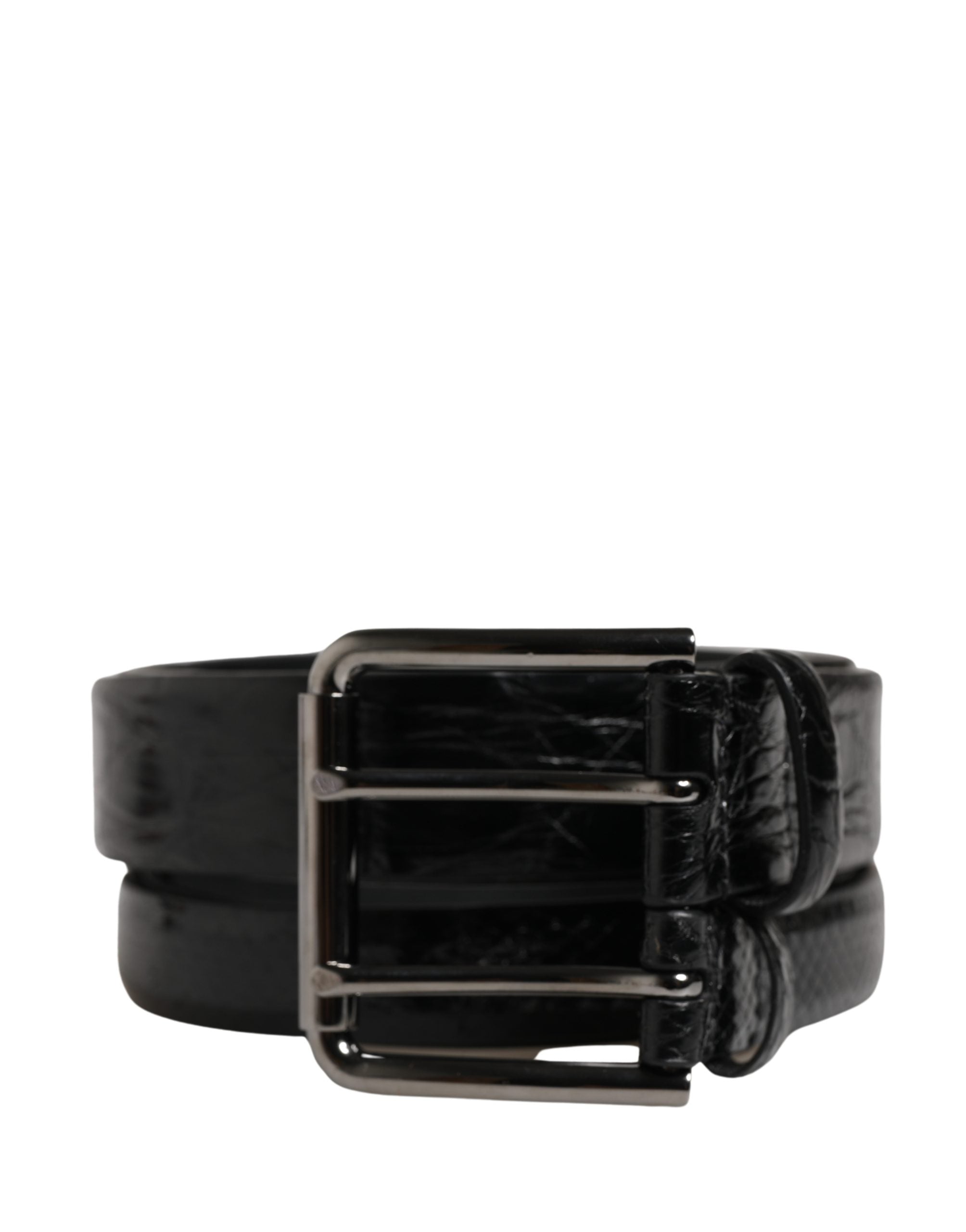 Dolce & Gabbana Men Black Exotic Leather Double Strap Men's Belt (Pre-Owned)