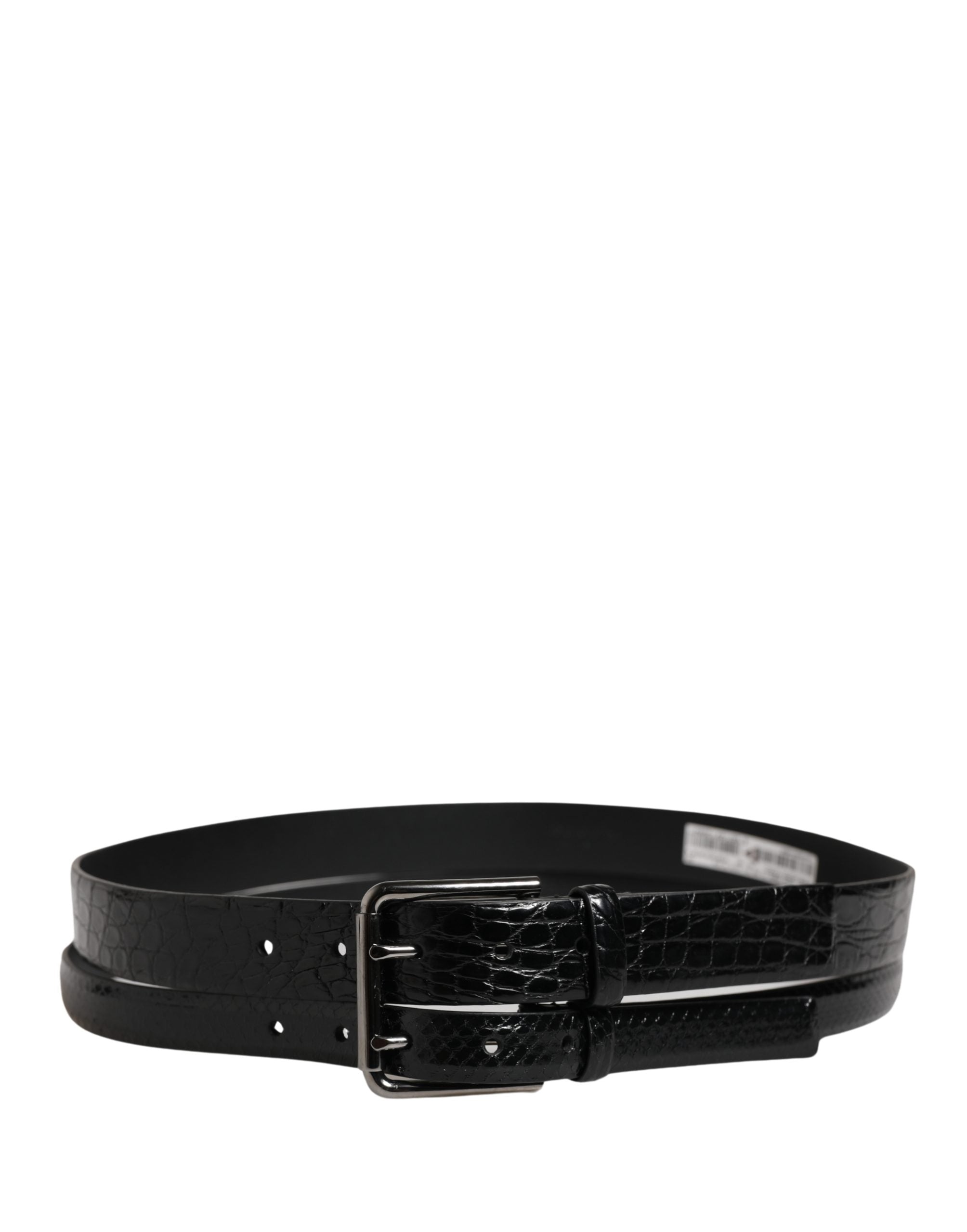 Dolce & Gabbana Men Black Exotic Leather Double Strap Men's Belt (Pre-Owned)