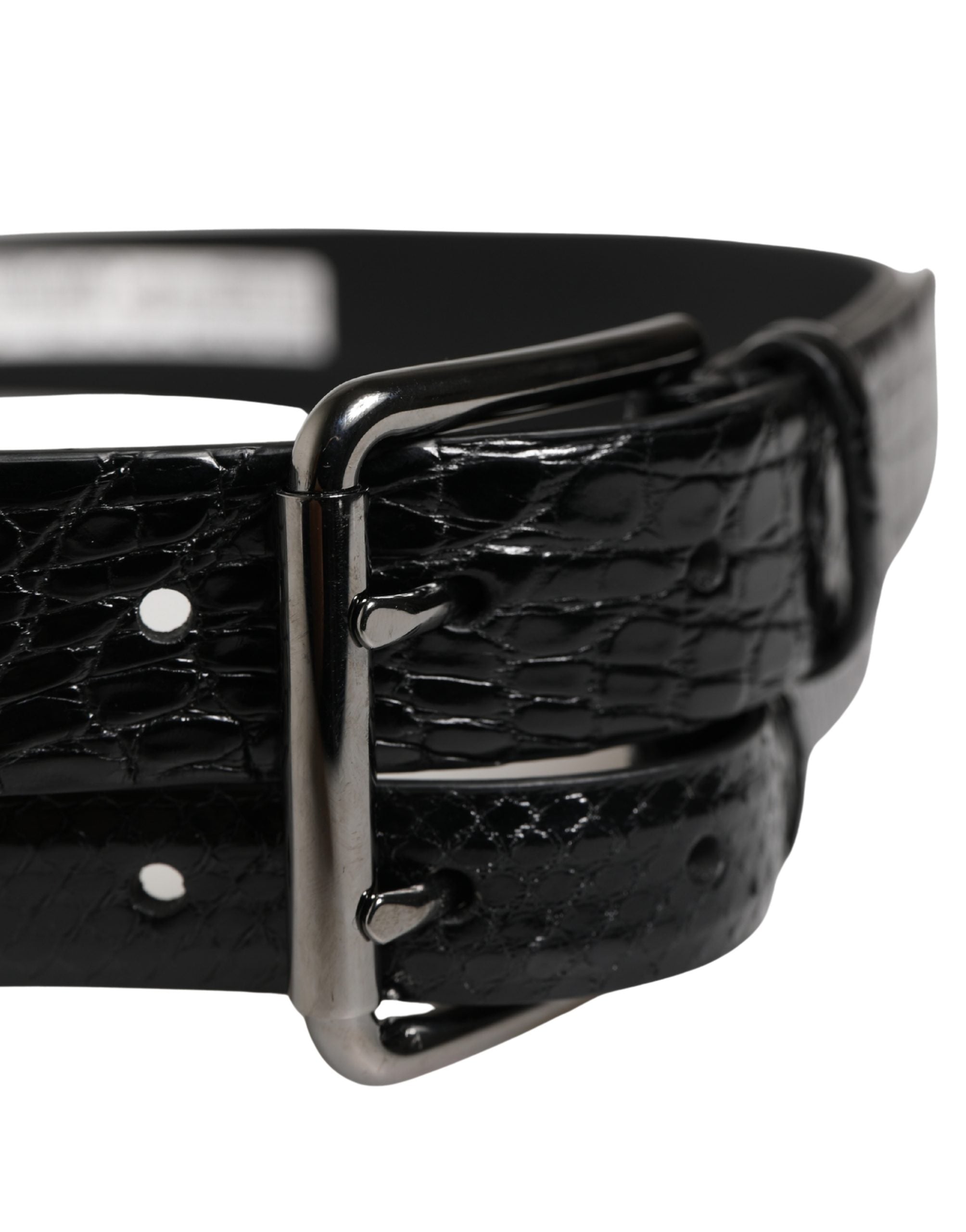 Dolce & Gabbana Men Black Exotic Leather Double Strap Men's Belt (Pre-Owned)
