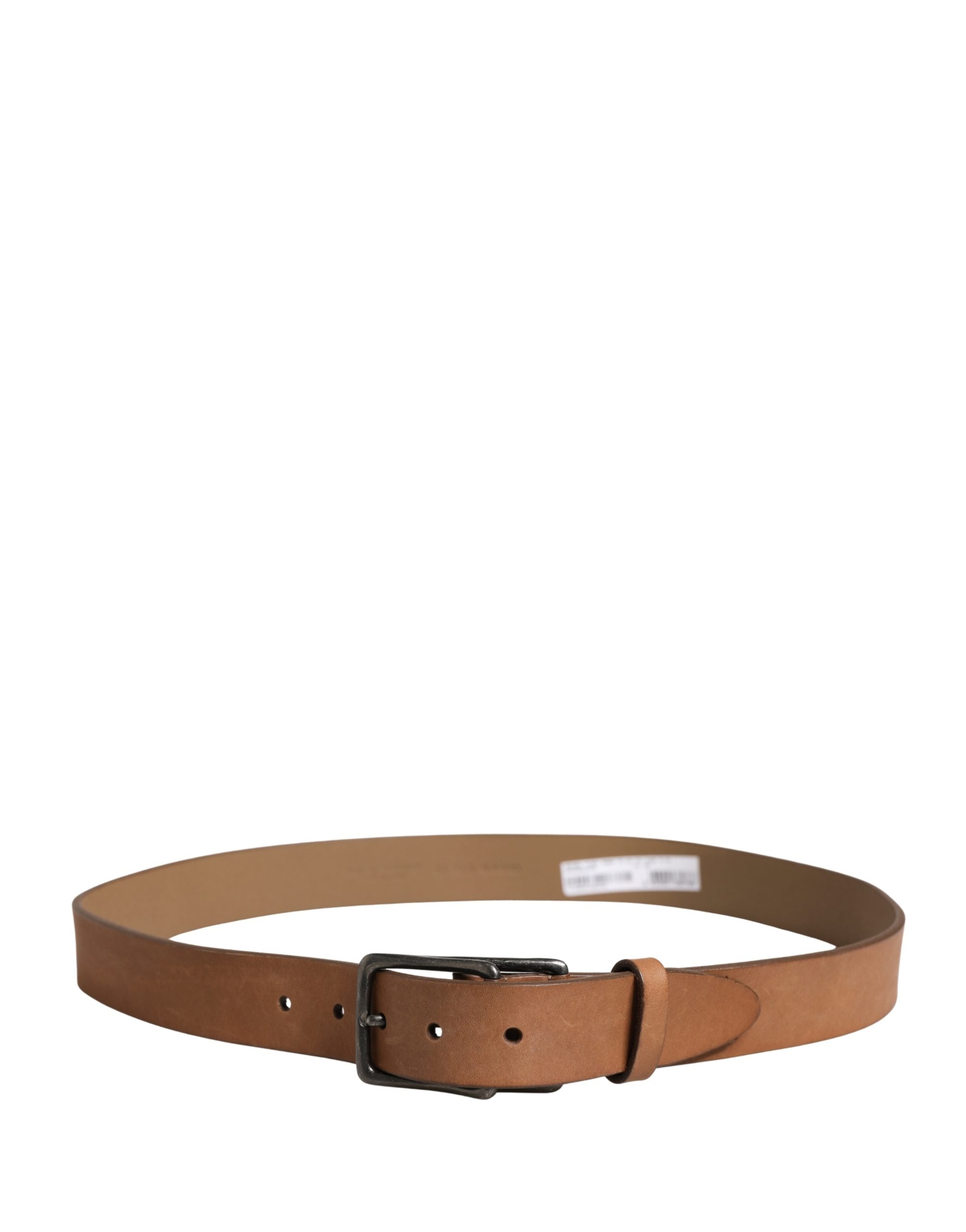 Dolce & Gabbana Men Brown Leather Classic Metal Buckle Men's Belt