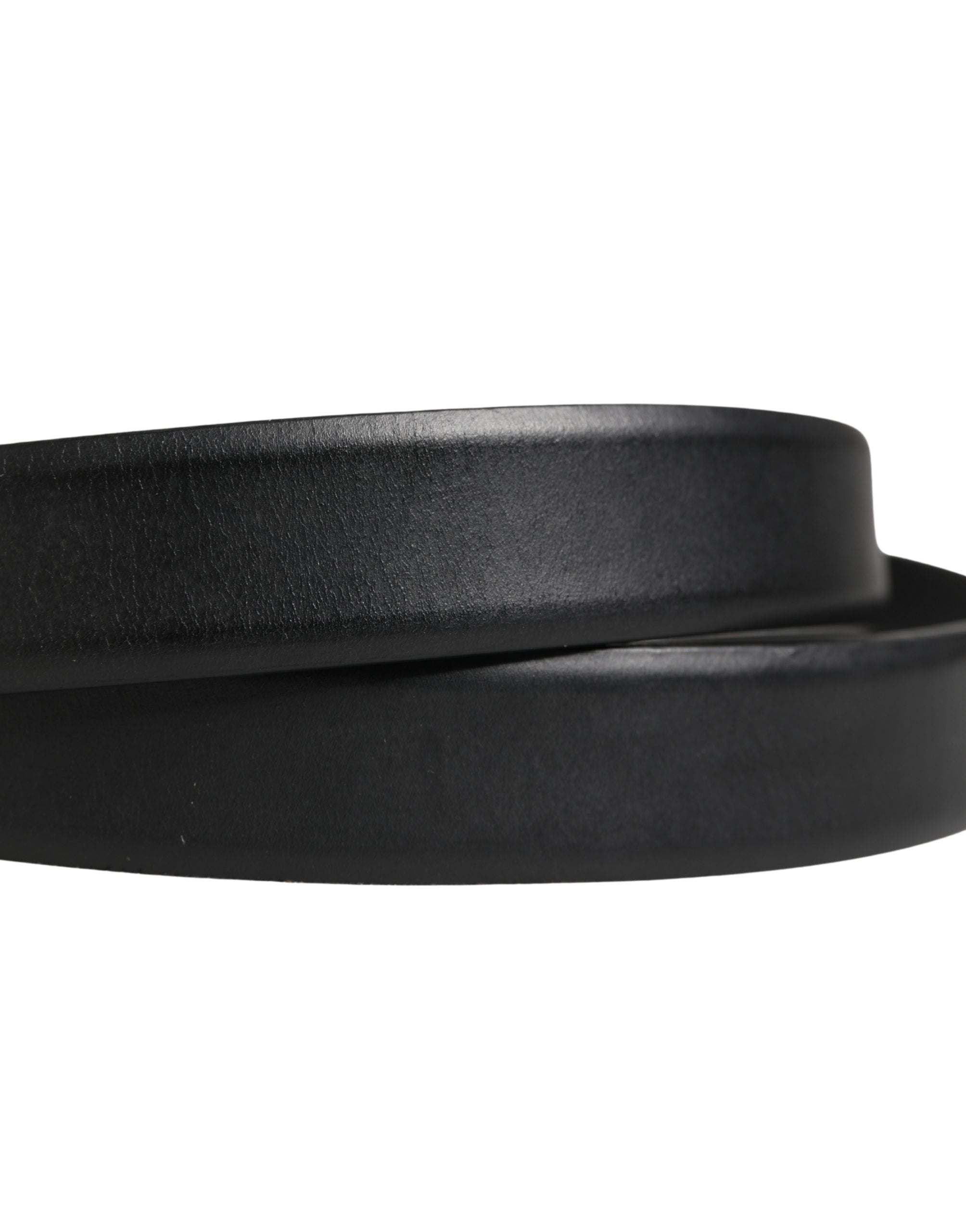 Dolce & Gabbana Men Black Classic Leather Metal Buckle Men's Belt